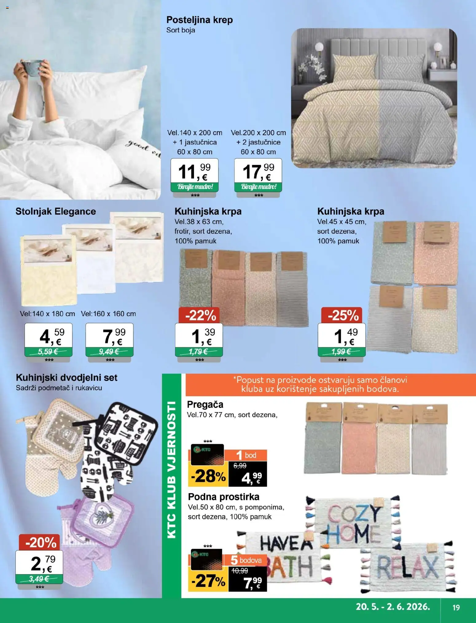 KTC katalog | vrijedi od 20.05.2026 | Stranica: 7 | Proizvodi: Krpa, Stolnjak, Jastučnica, Posteljina