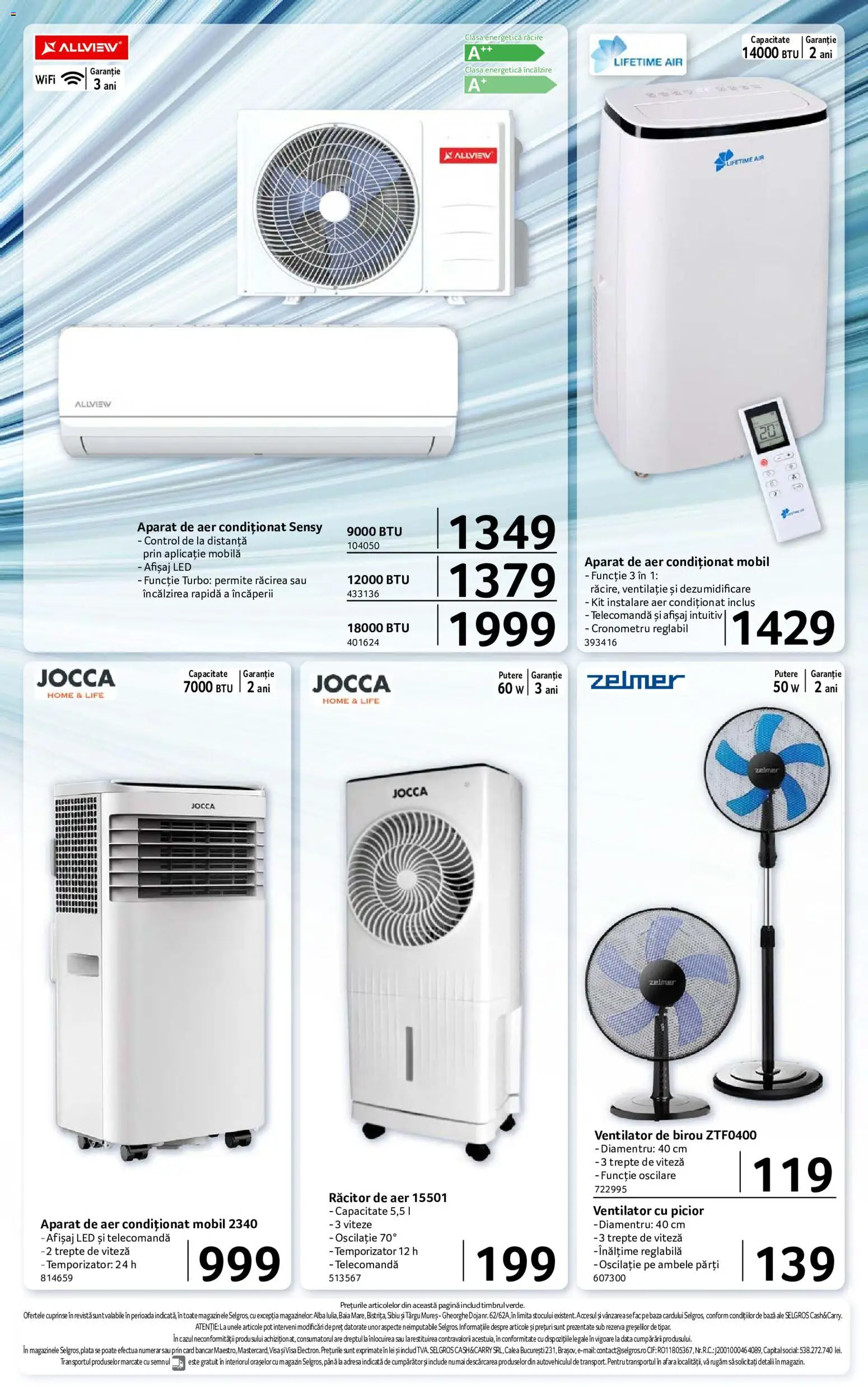 Noul catalog Selgros – valabil de la 07.08.2026 | Pagină: 24 | Produse: Aer Condiționat, Çikolatalı gofret, Babak, Răcitor de aer