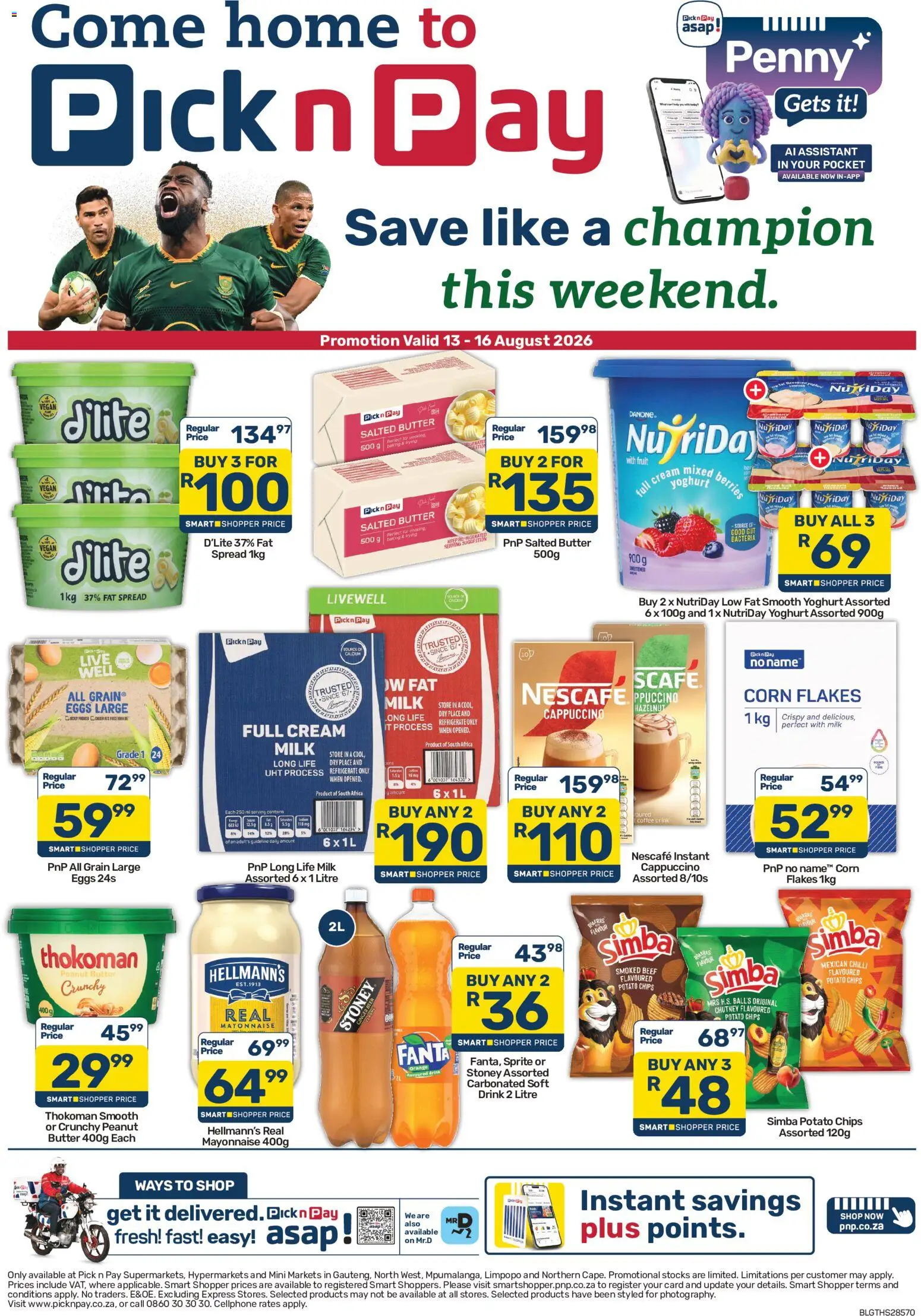 New Pick n Pay catalogue – valid from 13/08/2026 | Page: 1 | Products: Chutney, Spread, Chips, Chilli