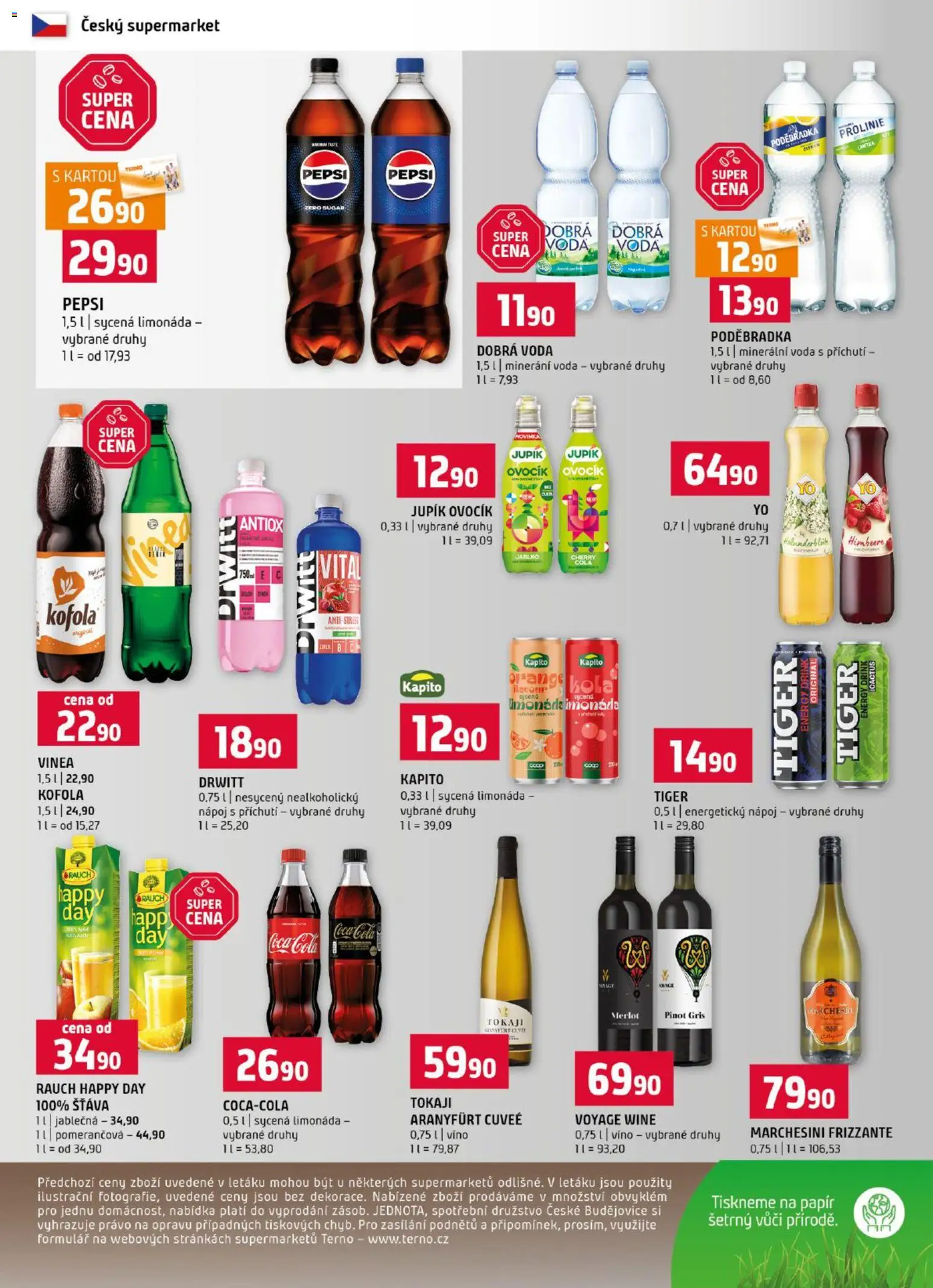 Terno leták od 23.09.2026 | Strana: 12 | Produkty: Dobrá voda, Pepsi, Tokaj, Šťáva