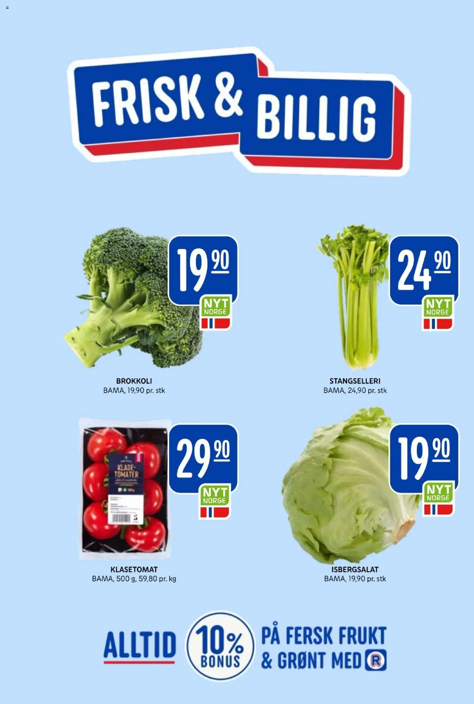 {H1} | Side: 8 | Produkter: Tomater, Brokkoli, Stangselleri, Isbergsalat