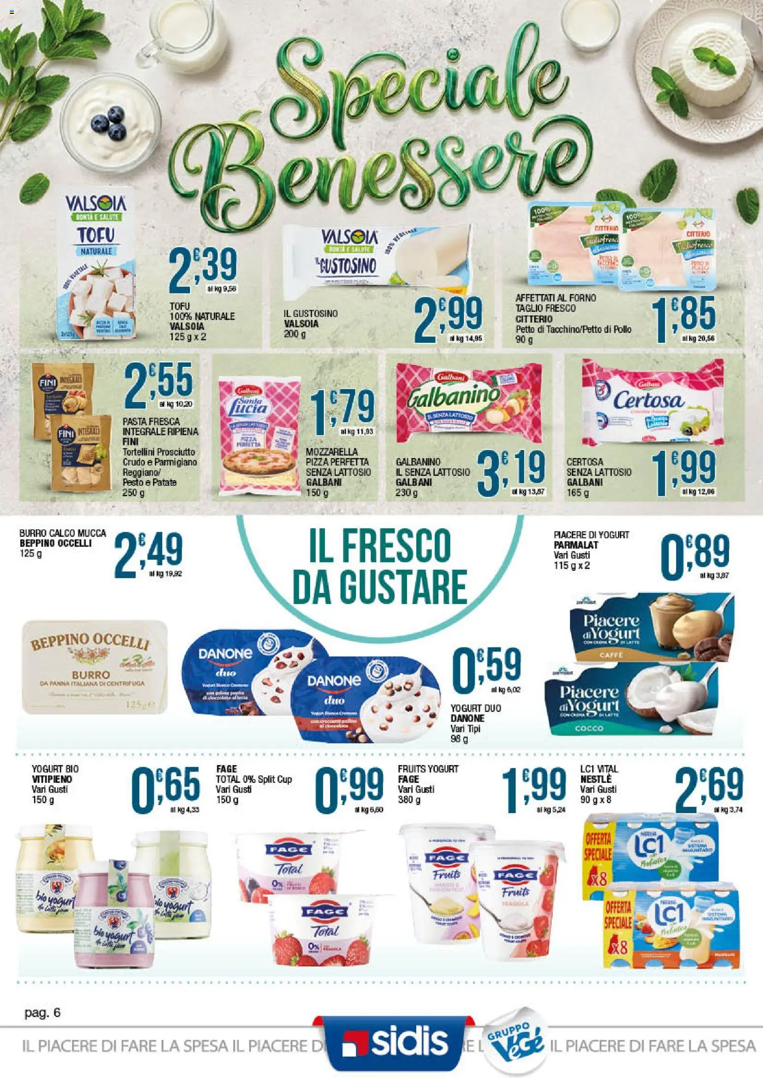 Volantino Sidis del 01.06.2026 | Pagina: 6 | Prodotti: Yogurt, Pollo, Centrifuga, Tofu