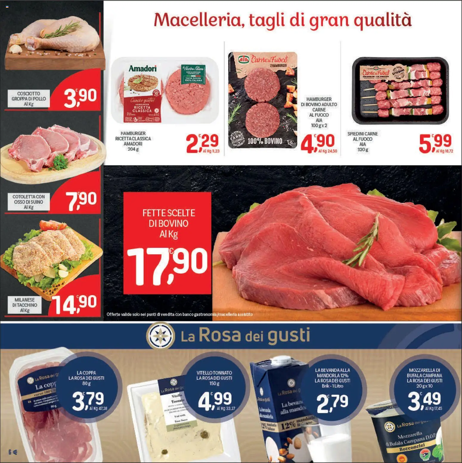 Volantino CRAI del 09/07/2026 | Pagina: 6 | Prodotti: Bovino, Pollo, Mozzarella, Spiedini