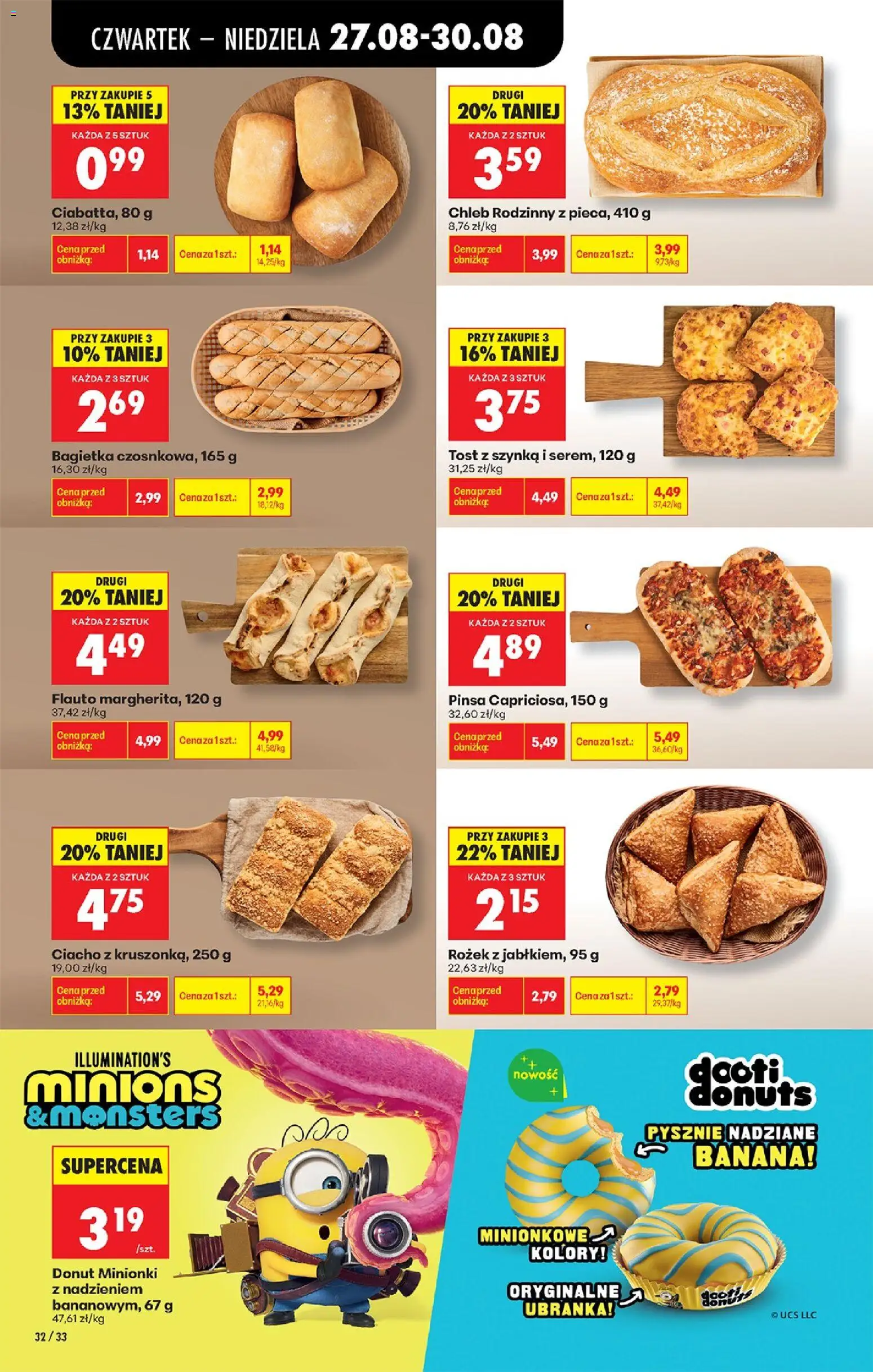 Biedronka Polsko leták - Codziennie niskie ceny od 27.08.2026 | Strana: 44 | Produkty: Donut, Chléb, Pinsa