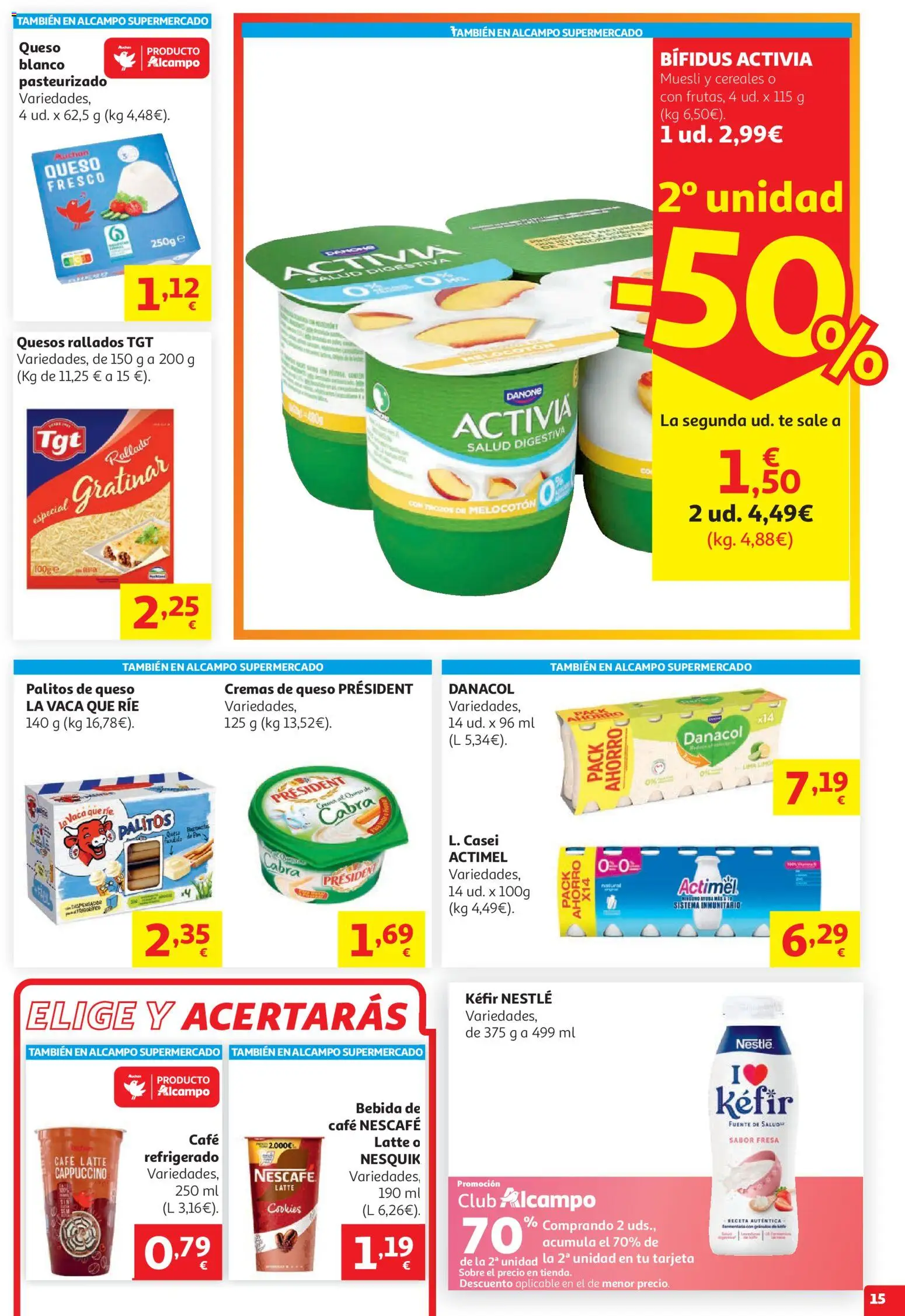 Alcampo HG Unico Mad │ válido desde el 19.05.2026 | Página: 15 | Productos: Café, Queso fresco, Té, Dispensador