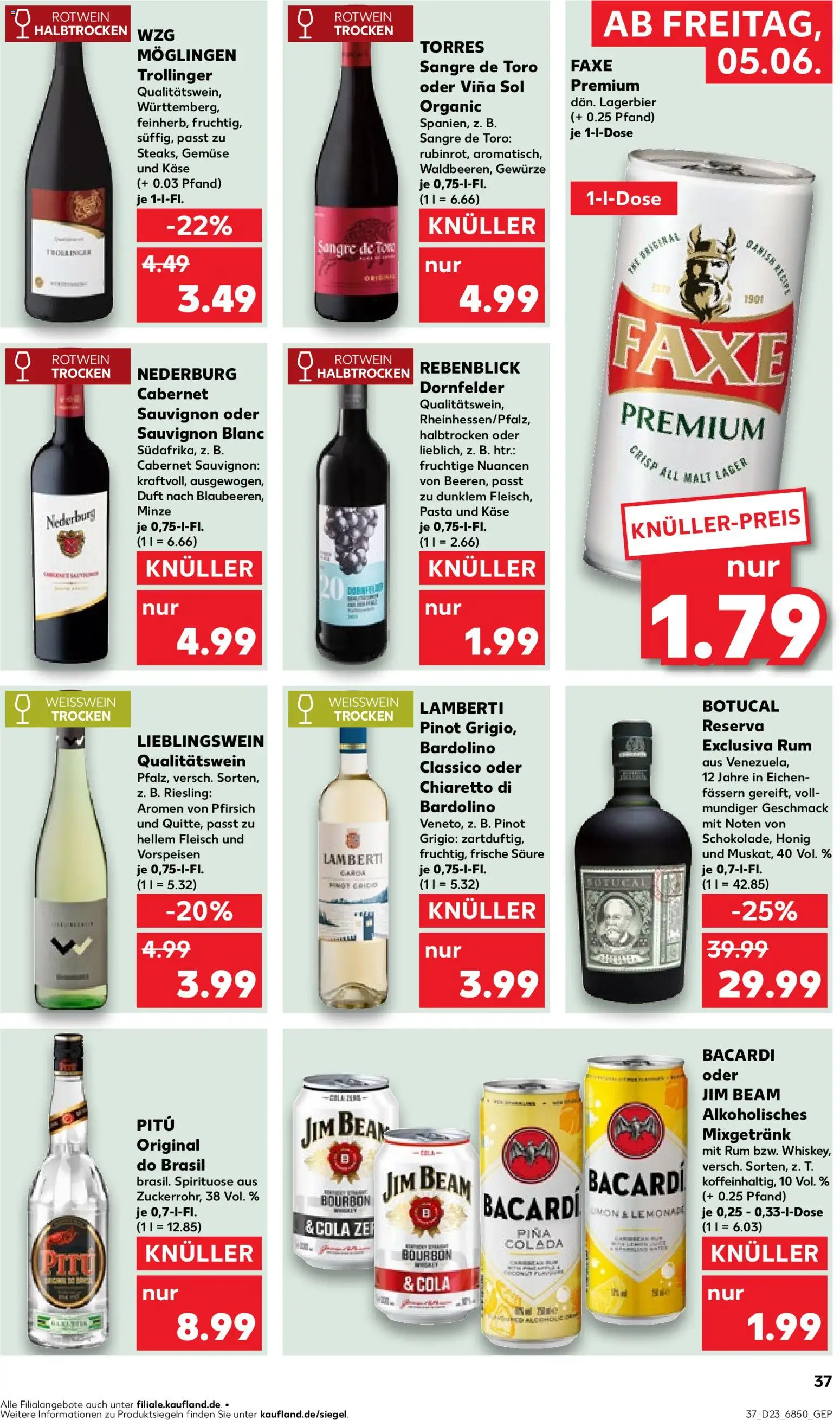 Kaufland Prospekt Speyer – gültig ab 04.06.2026 | Seite: 37 | Produkte: Rotwein, Weißwein trocken, Gemüse, Pfirsich