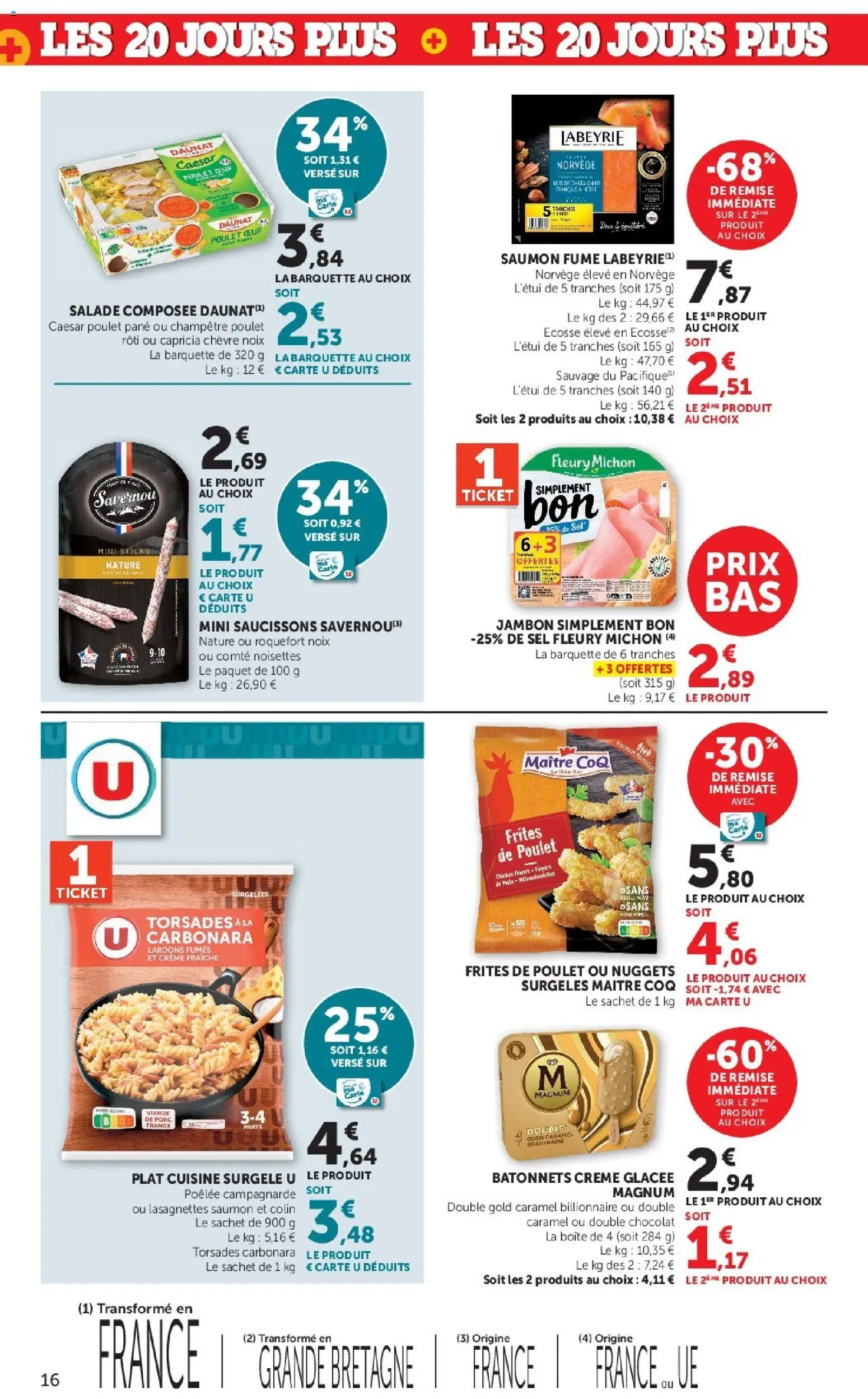 {H1} | Page: 16 | Produits: Magnum, Saumon, Noix, Crème