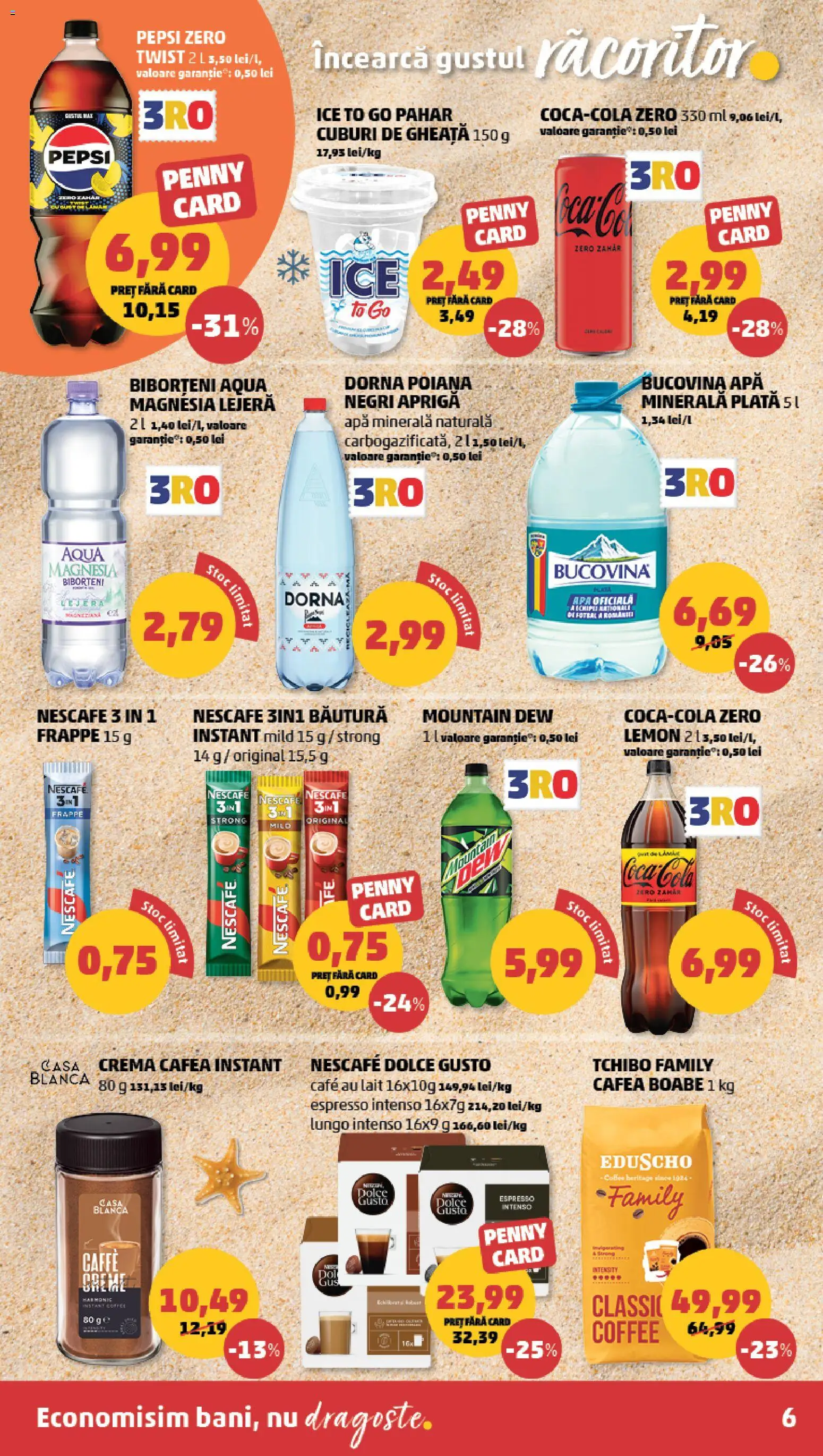 Noul catalog PENNY – valabil de la 17.06.2026 | Pagină: 6 | Produse: Yazı tahtası kalemi, Cafea, Apă, Zahăr