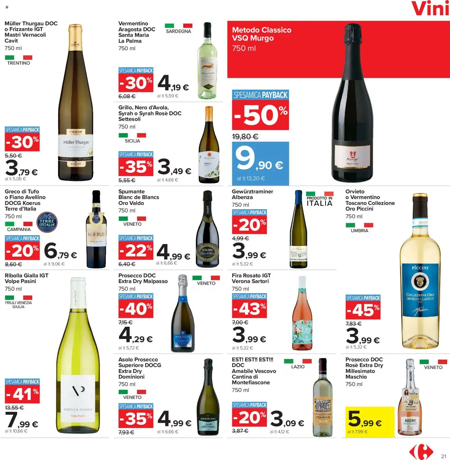 Volantino Carrefour del 06/08/2026 | Pagina: 21 | Prodotti: Prosecco, Spumante