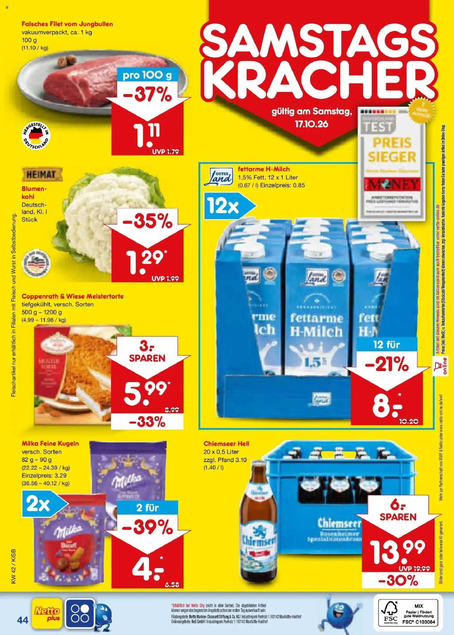 Netto Marken-Discount Prospekt – gültig ab 12.10.2026 | Seite: 60 | Produkte: Blumen, Milka, Bilder, Wurst