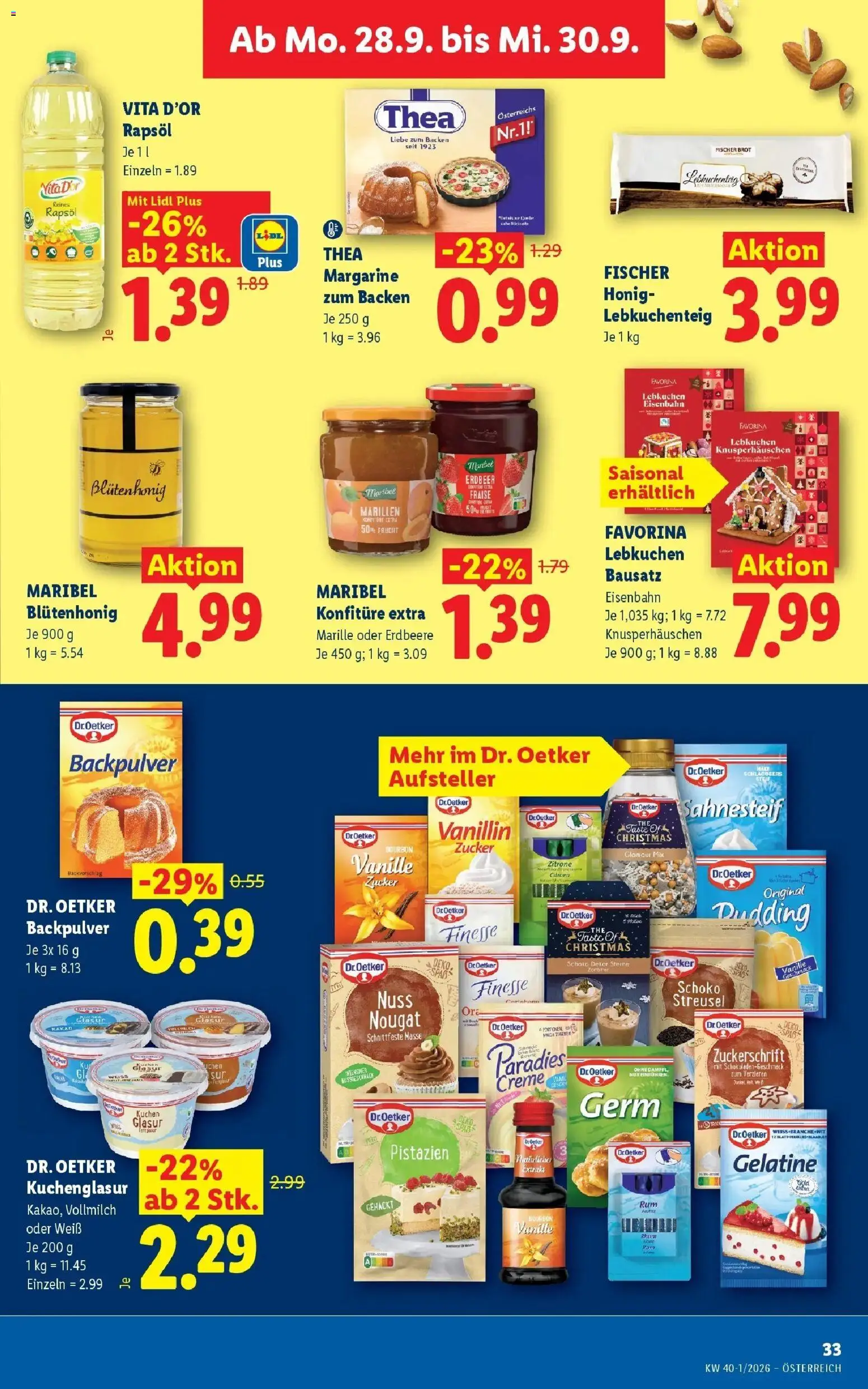 Lidl Flugblatt - Wien ab 24.09.2026 - Angebote ab donnerstag | Seite: 40 | Produkte: Zucker, Backpulver, Creme, Bourbon