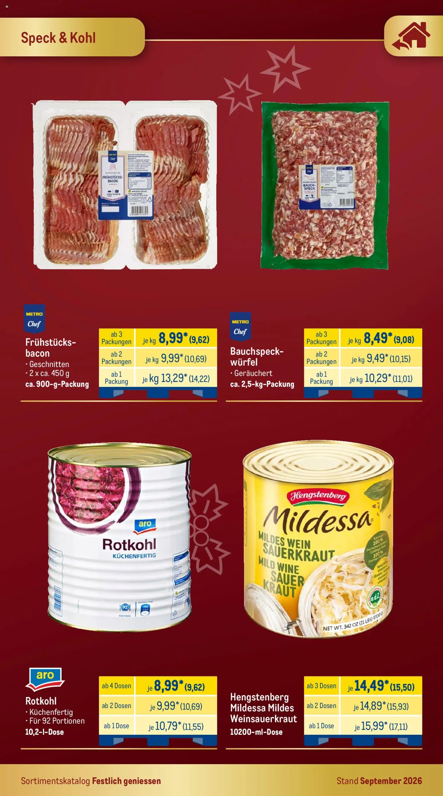 Metro Festlich Geniessen – gültig ab 01.09.2026 | Seite: 18 | Produkte: Rotkohl, Kraut, Wein