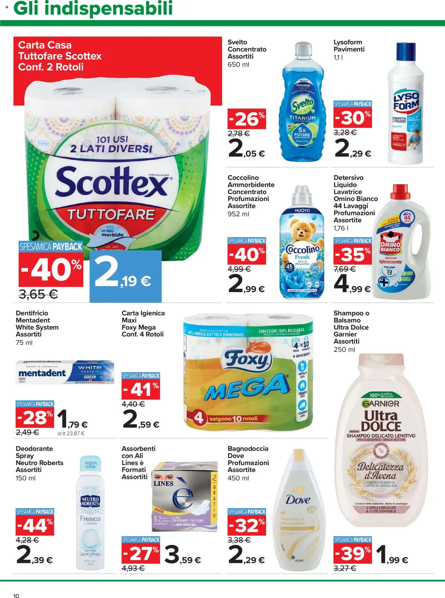 Volantino Carrefour del 18.06.2026 | Pagina: 10 | Prodotti: Shampoo, Dentifricio, Ammorbidente, Lime