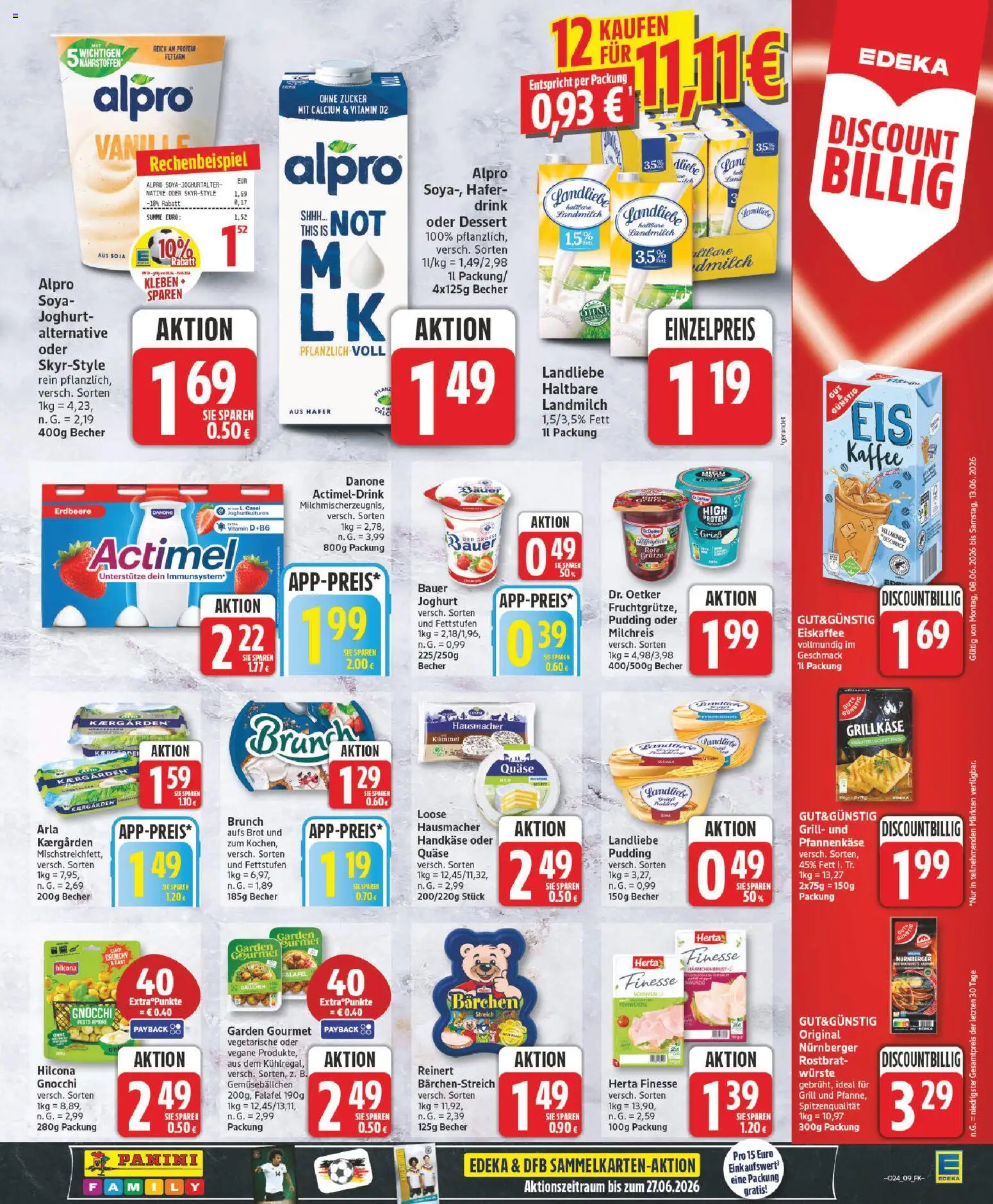 Elli Markt Prospekt Rietberg – gültig ab 08.06.2026 | Seite: 9 | Produkte: Actimel, Joghurt, Zucker, Herta finesse