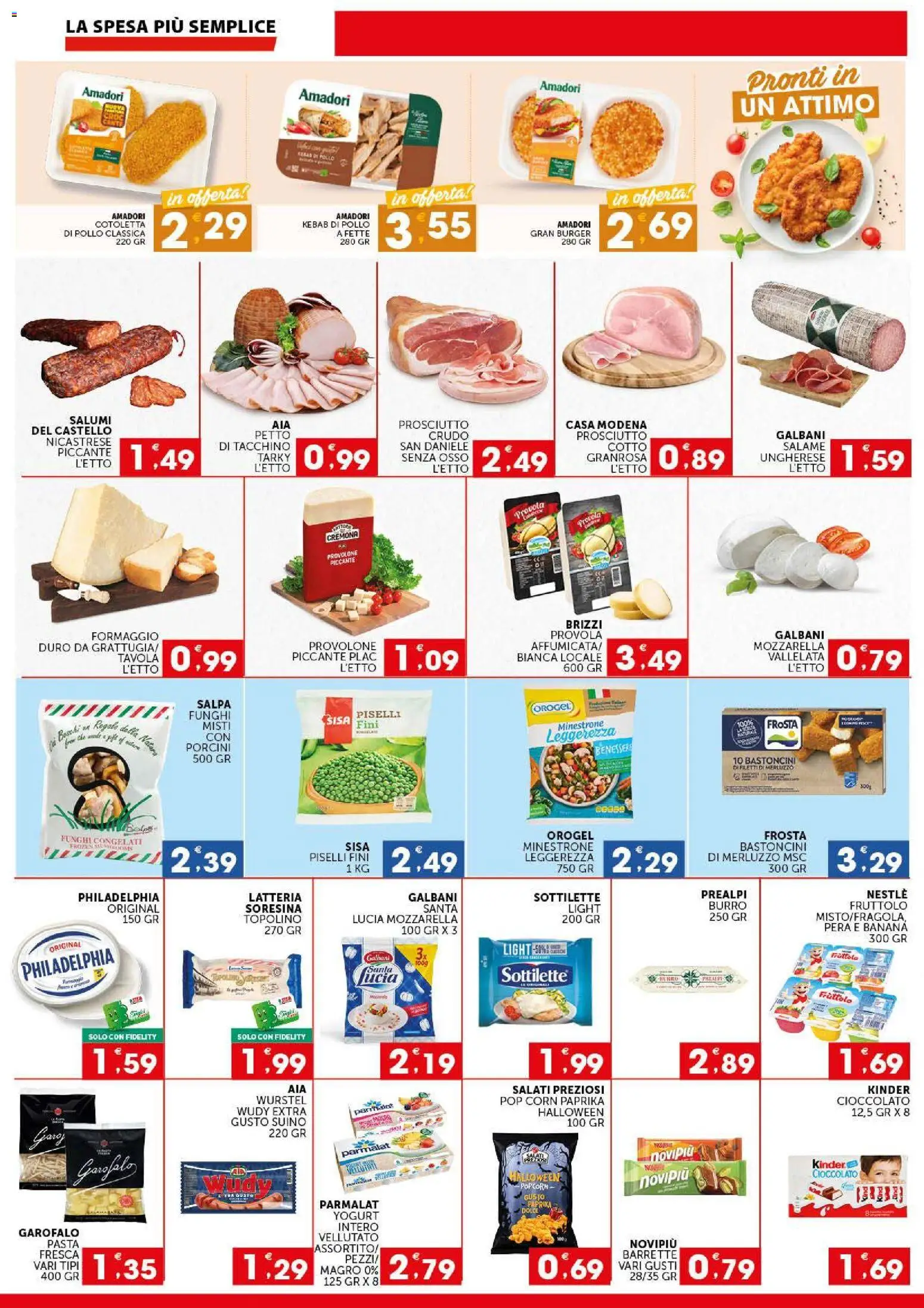 Volantino SISA del 29/10/2026 | Pagina: 2 | Prodotti: Minestrone, Cioccolato, Pasta, Pop corn