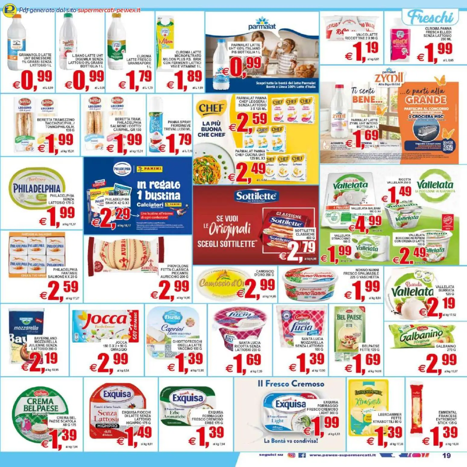 Volantino Pewex del 08.05.2026 | Pagina: 19 | Prodotti: Provolone, Crema, Latte, Burrata