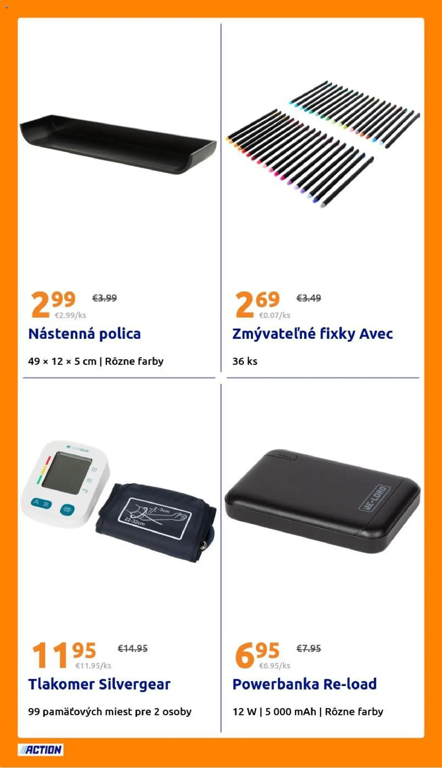 Nové Action akcie – leták je platný od 19.08.2026 | Strana: 28 | Produkty: Polica, Fixky, Tlakomer