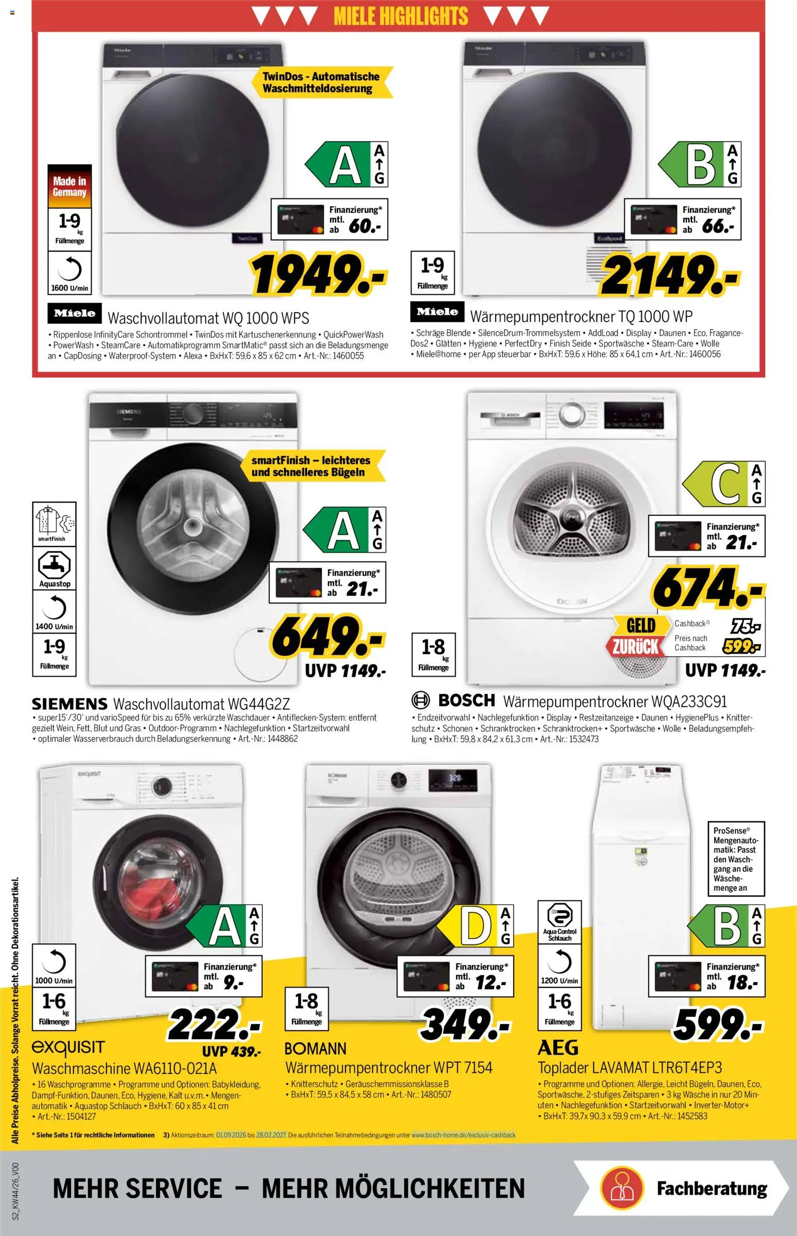 Medimax Prospekt – gültig ab 24.10.2026 | Seite: 2 | Produkte: Miele, Bosch, Siemens, Toplader