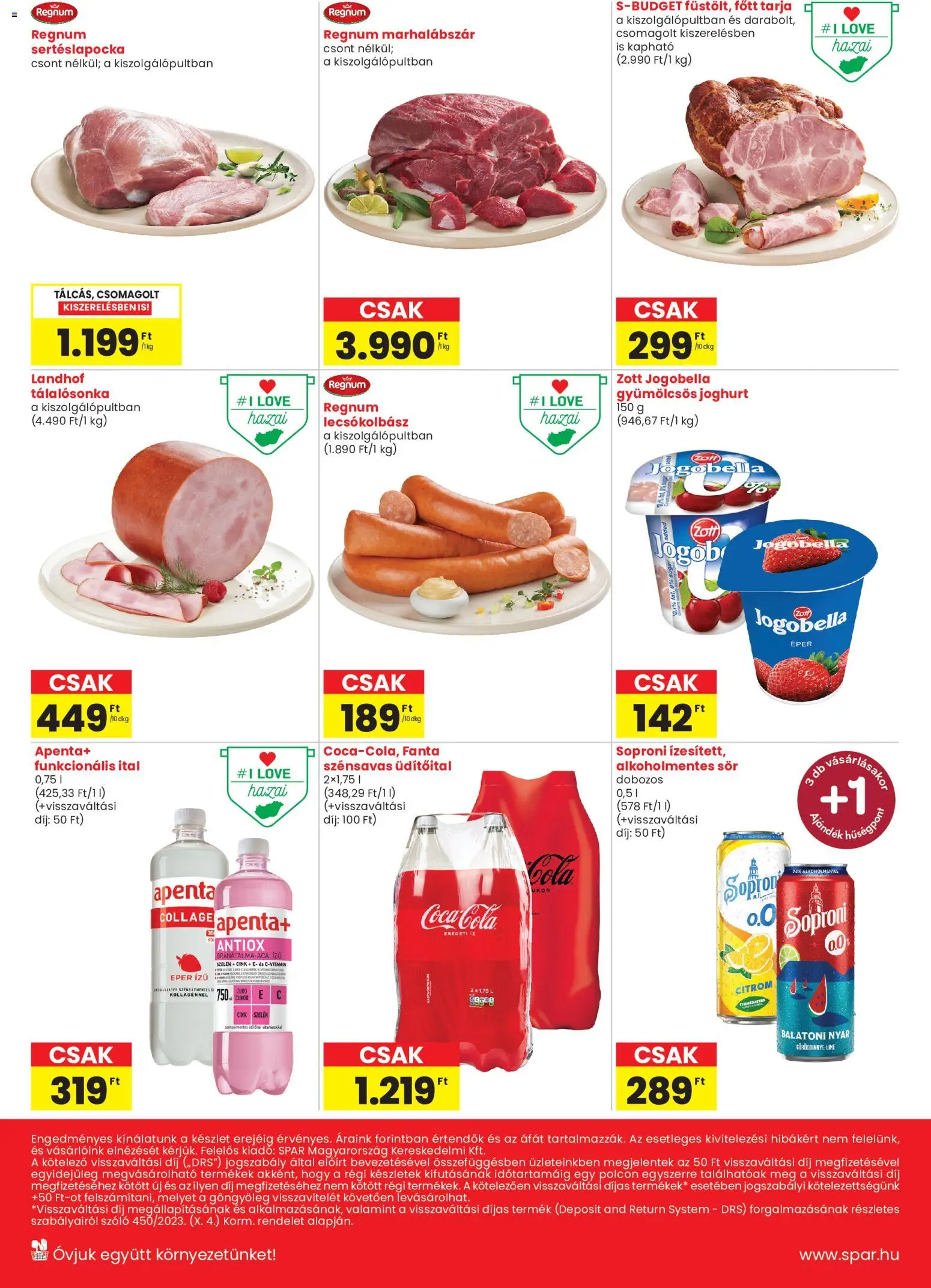 Spar Market akciós ujság - amely érvényes a következő dátumtól: 2026.07.23. | Oldal: 2 | Termékek: Lime, Sertéslapocka, Cola, Alkoholmentes sör