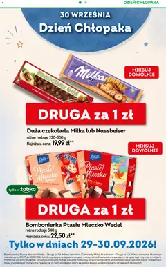 Pogląd oferty "Żabka gazetka" - ważna od 23.09.2026 | Strona: 14 | Produkty: Czekolada mleczna, Bombonierka, Czekolada milka, Ptasie mleczko