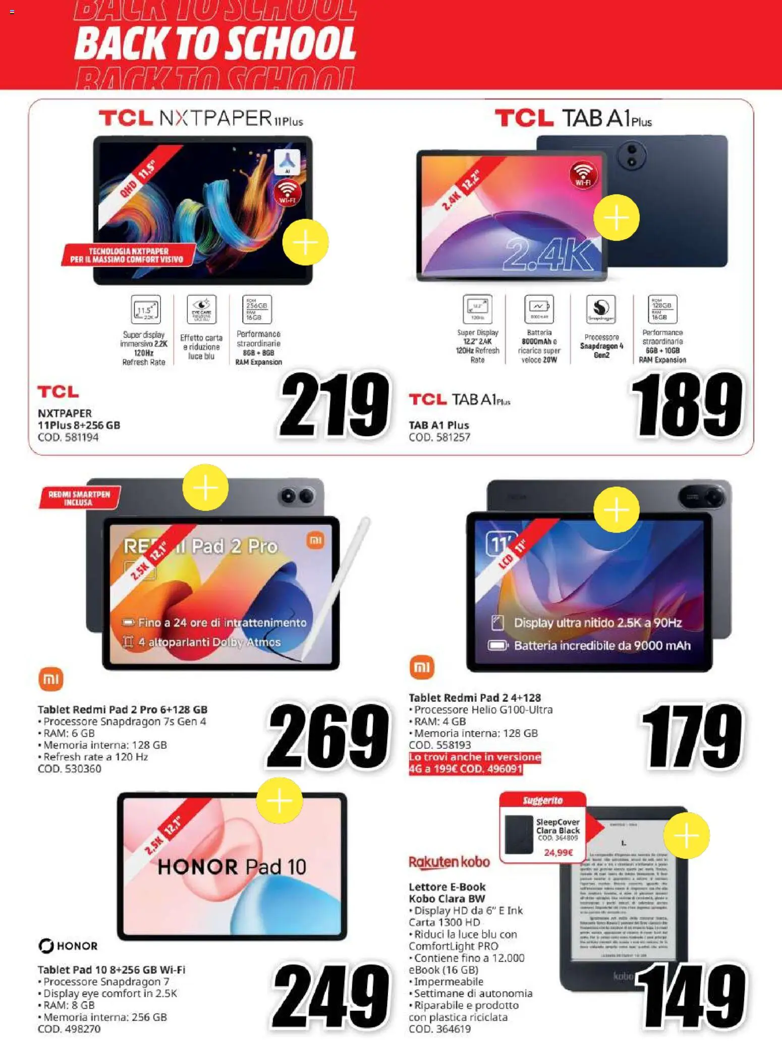 Volantino Media World del 20/08/2026 | Pagina: 11 | Prodotti: Tablet, Batteria