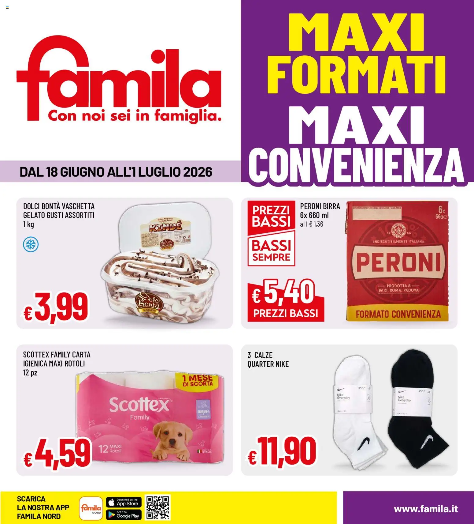 Volantino Famila del 18.06.2026 | Pagina: 1 | Prodotti: Birra, Gelato, The
