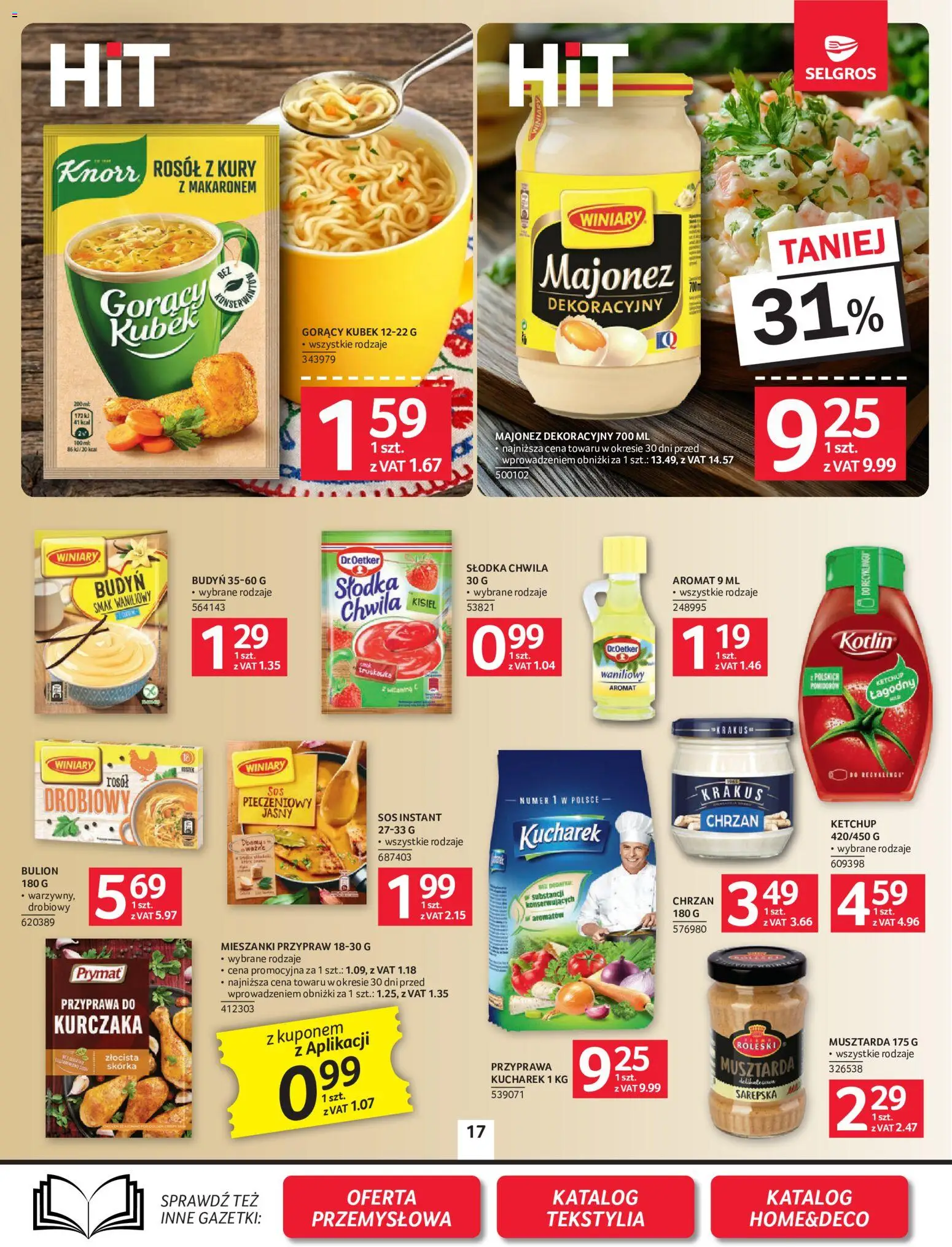 Selgros cash&carry gazetka od 24.09.2026 | Strona: 17 | Produkty: Budyń, Ketchup, Majonez, Sos