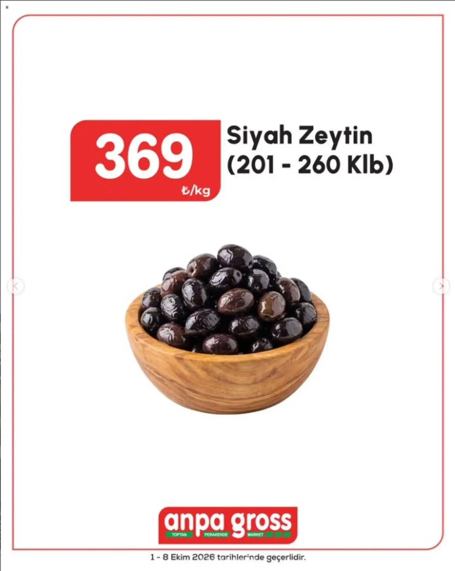 Anpa Gross İndirim - 01 Ekim 2026 tarihinden itibaren geçerlidir | Sayfa: 8 | Ürünler: Zeytin