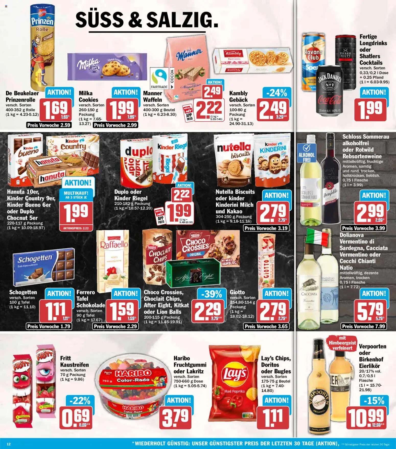 HIT Prospekt – gültig ab 17.08.2026 | Seite: 12 | Produkte: Kinder bueno, Kinder riegel, Nutella, Paprika