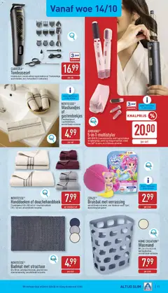 Aldi folder week 41 - Voorbeeld van een folder van Aldi, geldig van 12/10/2026 | Pagina: 17 | Producten: Badmat, Handdoeken, Kabel, Kan