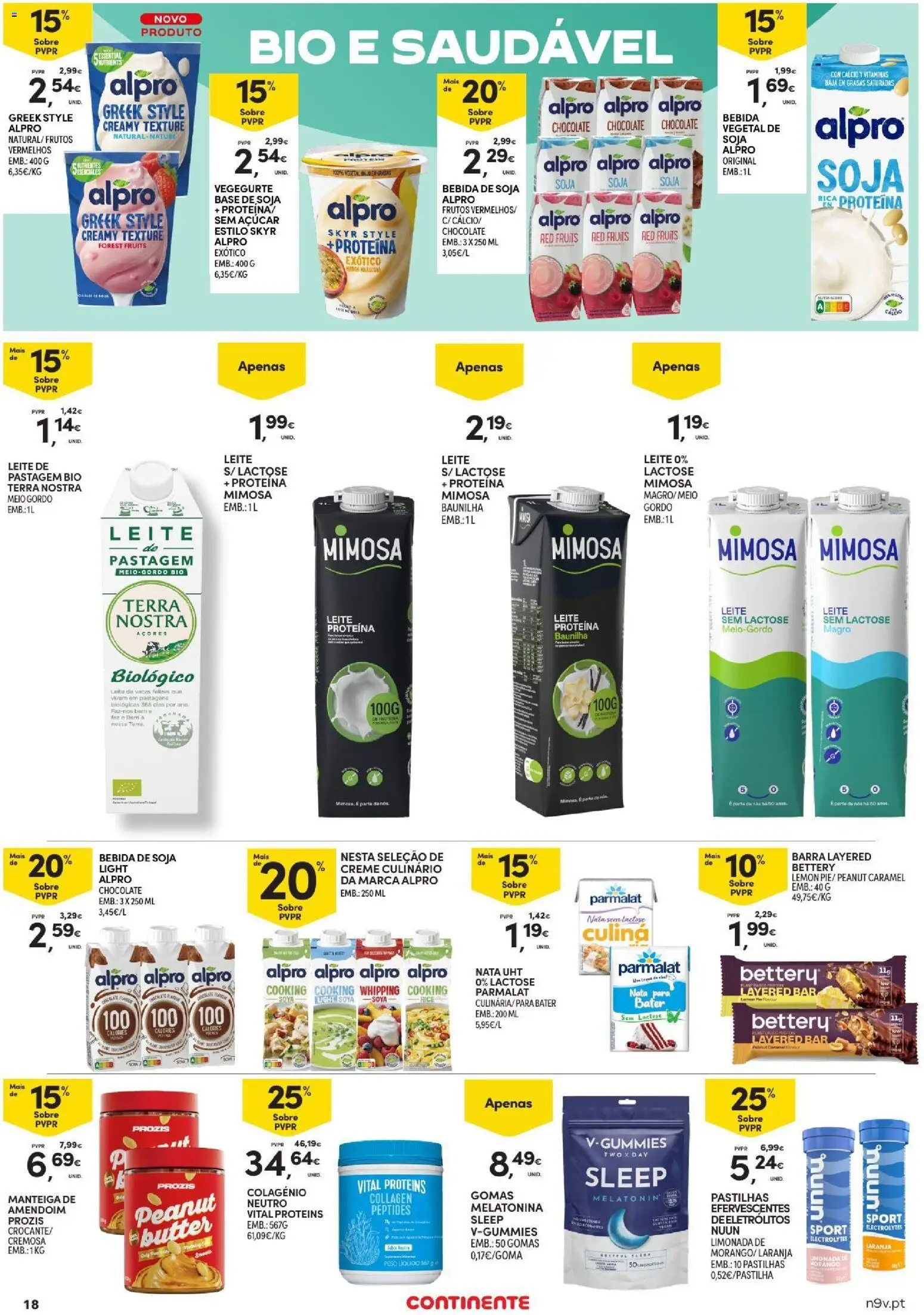 Continente folheto Açores │ válido de 29/10/2026 | Página: 18 | Produtos: Baunilha, Cálcio, Melatonina, Gomas