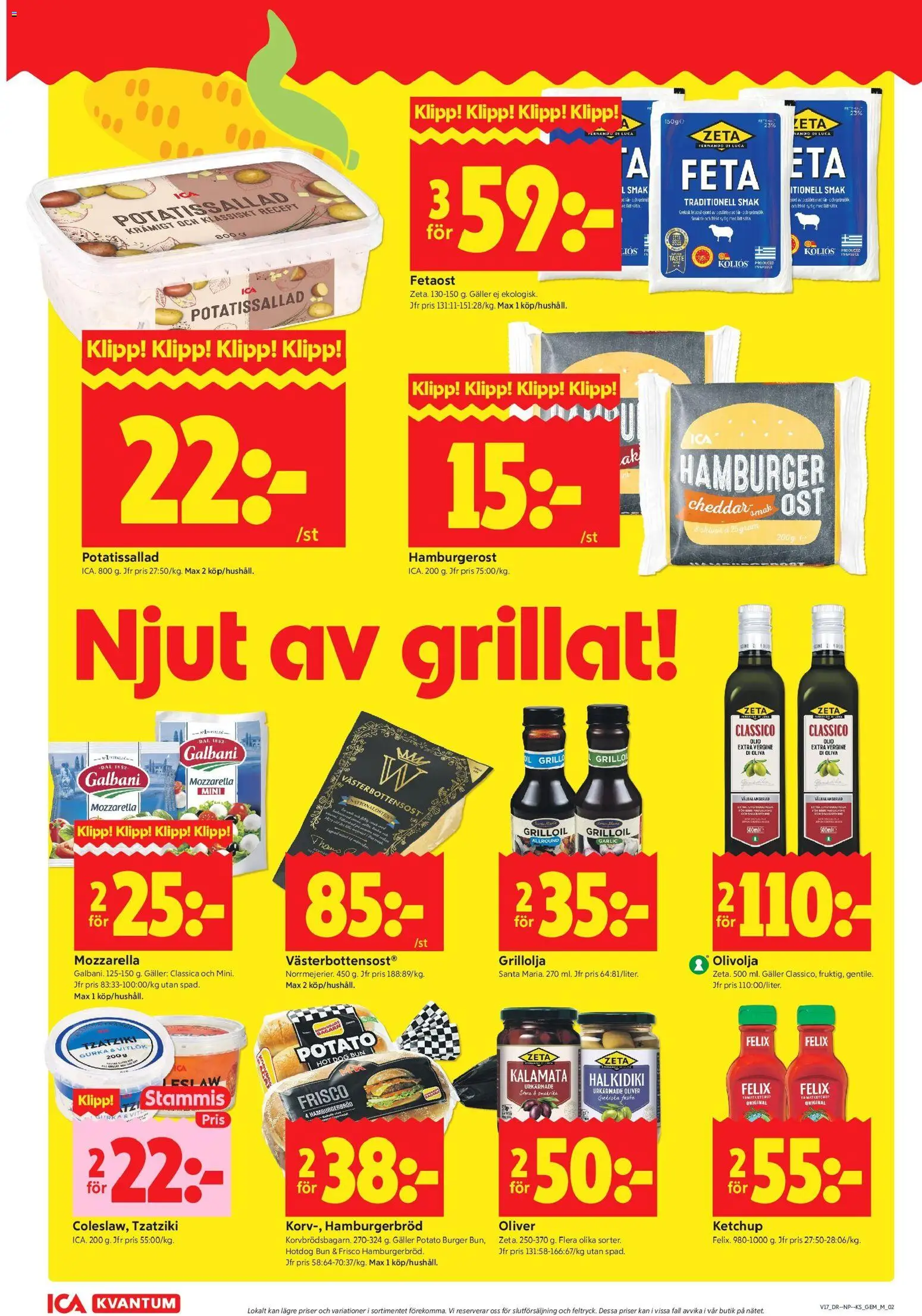 ICA Kvantum reklamblad aktuell från 20.04.2026 | Sida: 2 | Produkter: Potatissallad, Fetaost, Smör, Ost