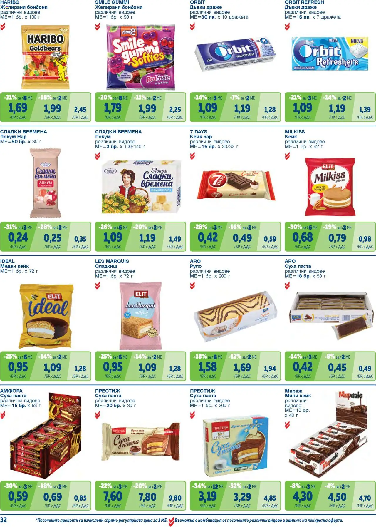 {H1} | Страница: 32 | Продукти: Крем, Суха паста, Паста, Руло
