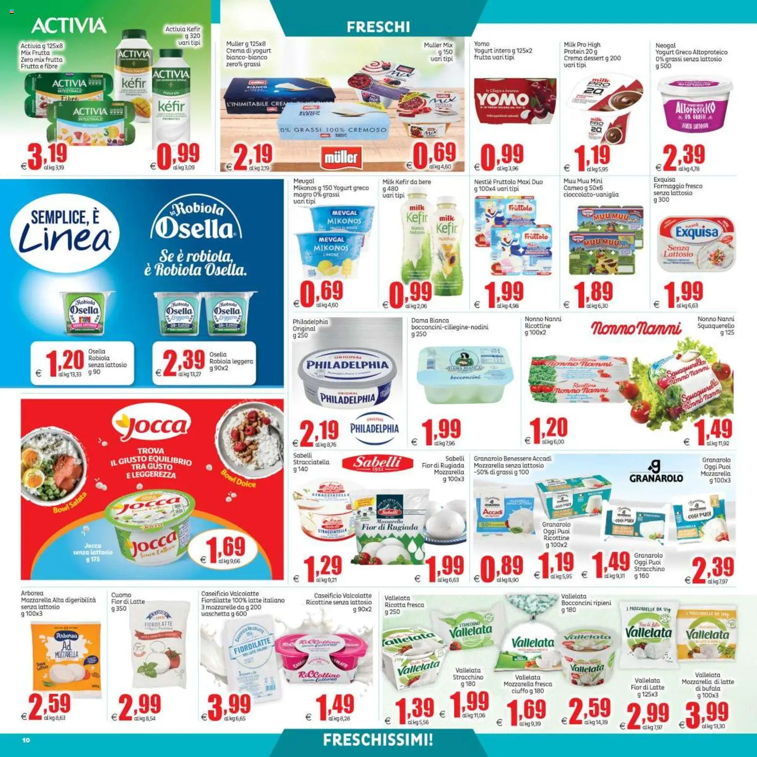 Volantino Elite Supermercati del 22.05.2026 | Pagina: 10 | Prodotti: Frutta, Mozzarella, Tonno, Robiola