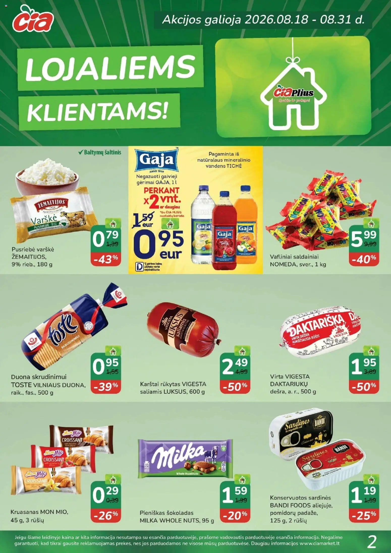 ČIA MARKET akcijos nuo 2026.08.18 | Puslapis: 2 | Prekių: Duona, Šokoladas, Dešra, Saldainiai