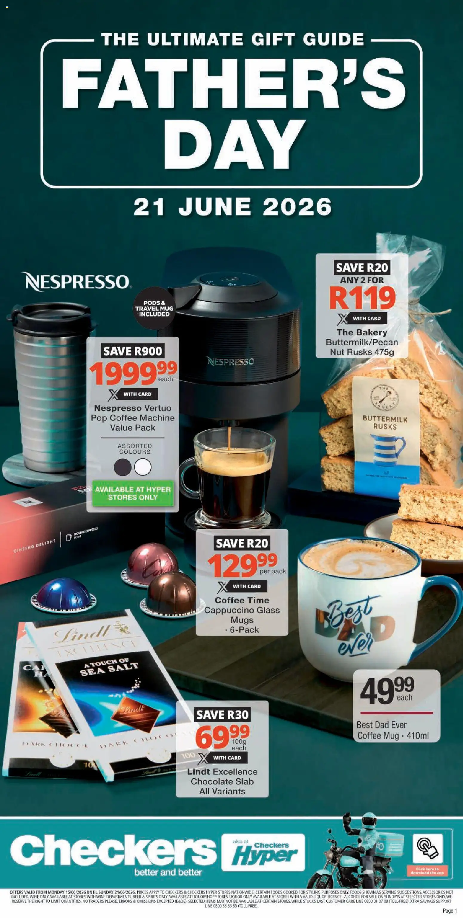 New Checkers catalogue – valid from 15.06.2026 | Page: 1 | Products: Bakery, Coffee, Chocolate, Rusks