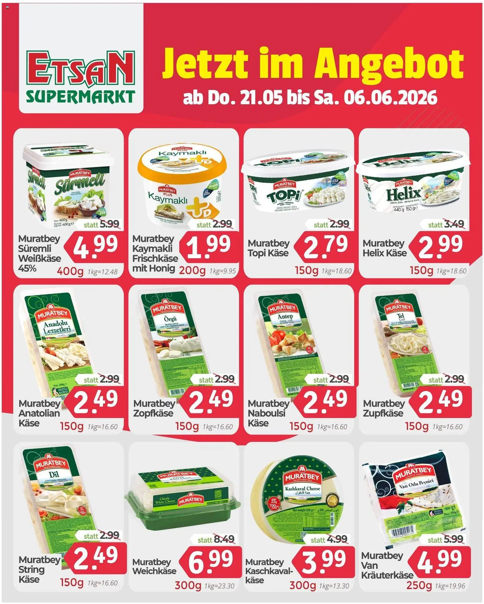 ETSAN Flugblatt gültig ab 21.05.2026 | Seite: 2 | Produkte: Käse