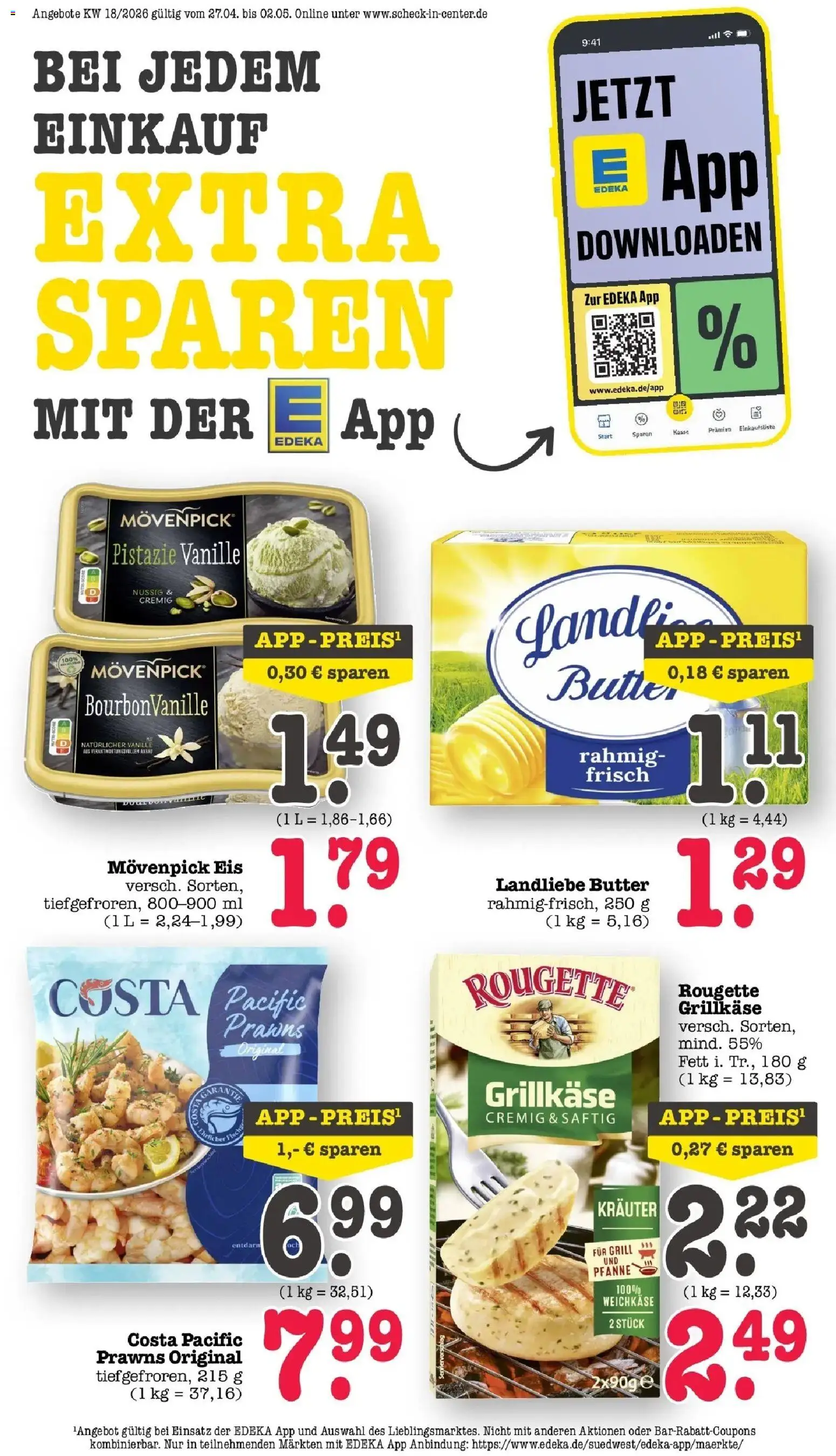 Edeka prospekt Wörth Am Rhein	 – gültig ab 27.04.2026 | Seite: 2 | Produkte: Grill, Landliebe butter, Movenpick eis, Eis