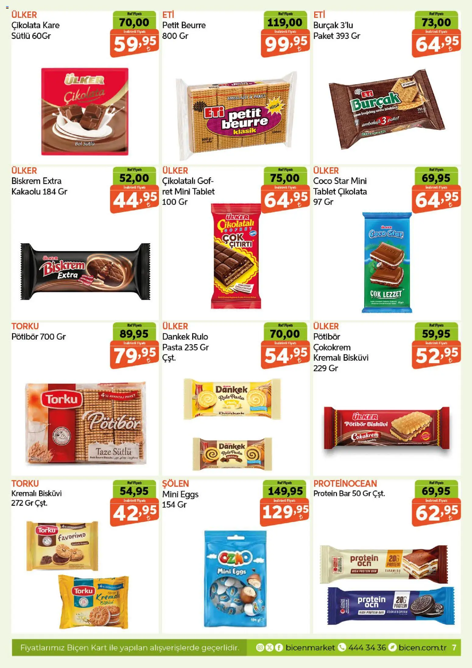Biçen Market Katalog - 16.04.2026 tarihinden itibaren geçerlidir | Sayfa: 7 | Ürünler: Raf, Çikolata, Tablet, Bisküvi