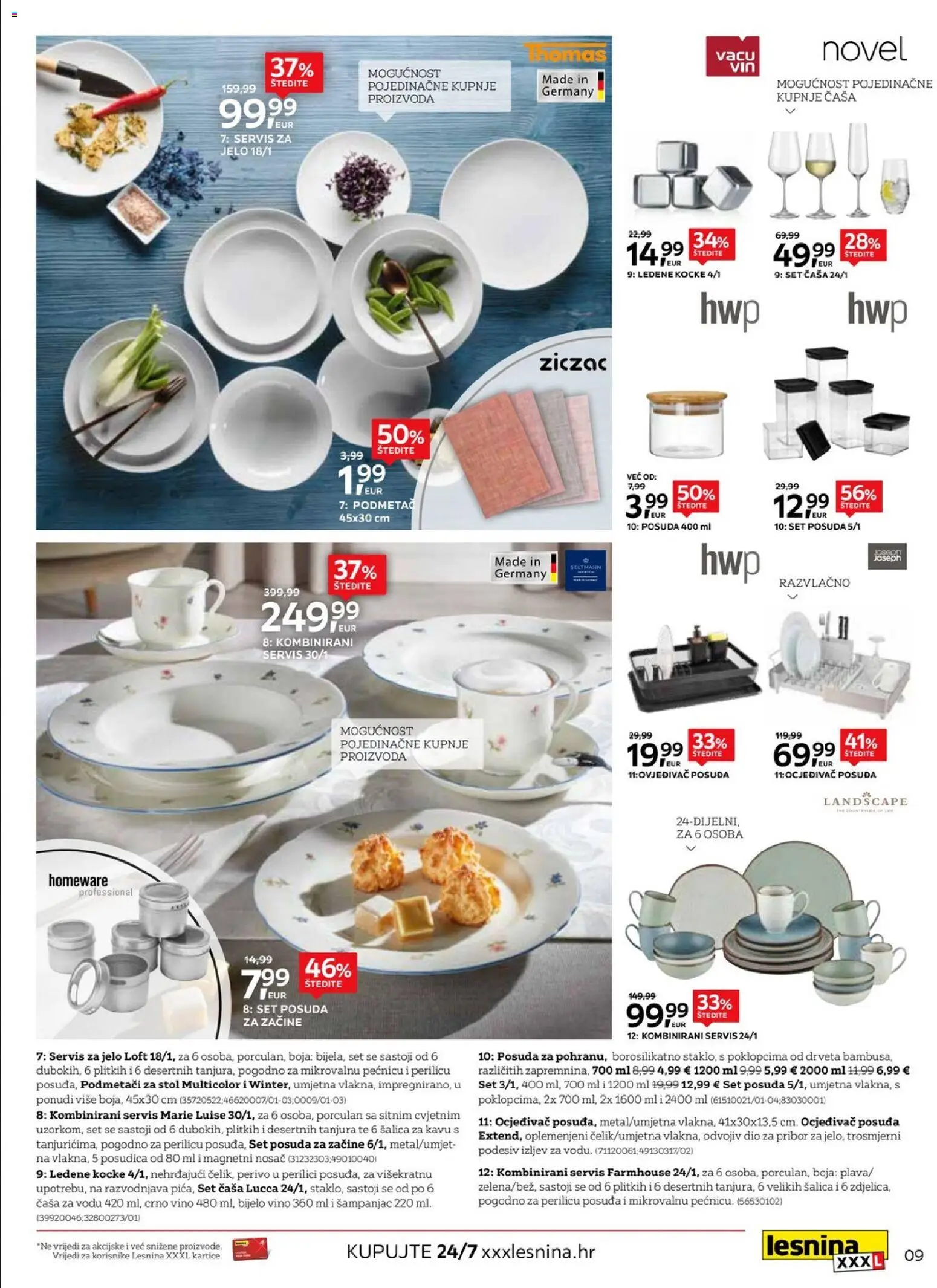 Lesnina katalog | vrijedi od 10.09.2026 | Stranica: 9 | Proizvodi: Bijelo vino, Stol, Vino, Set posuđa