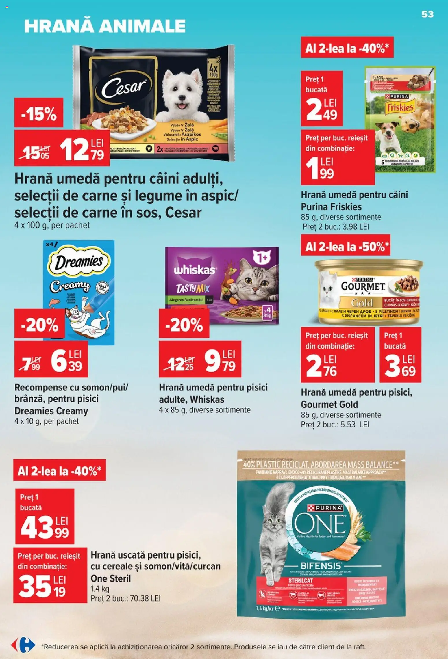 Noul catalog Carrefour – valabil de la 12.08.2026 | Pagină: 54 | Produse: Whiskas, Aplică, Cereale, Sos