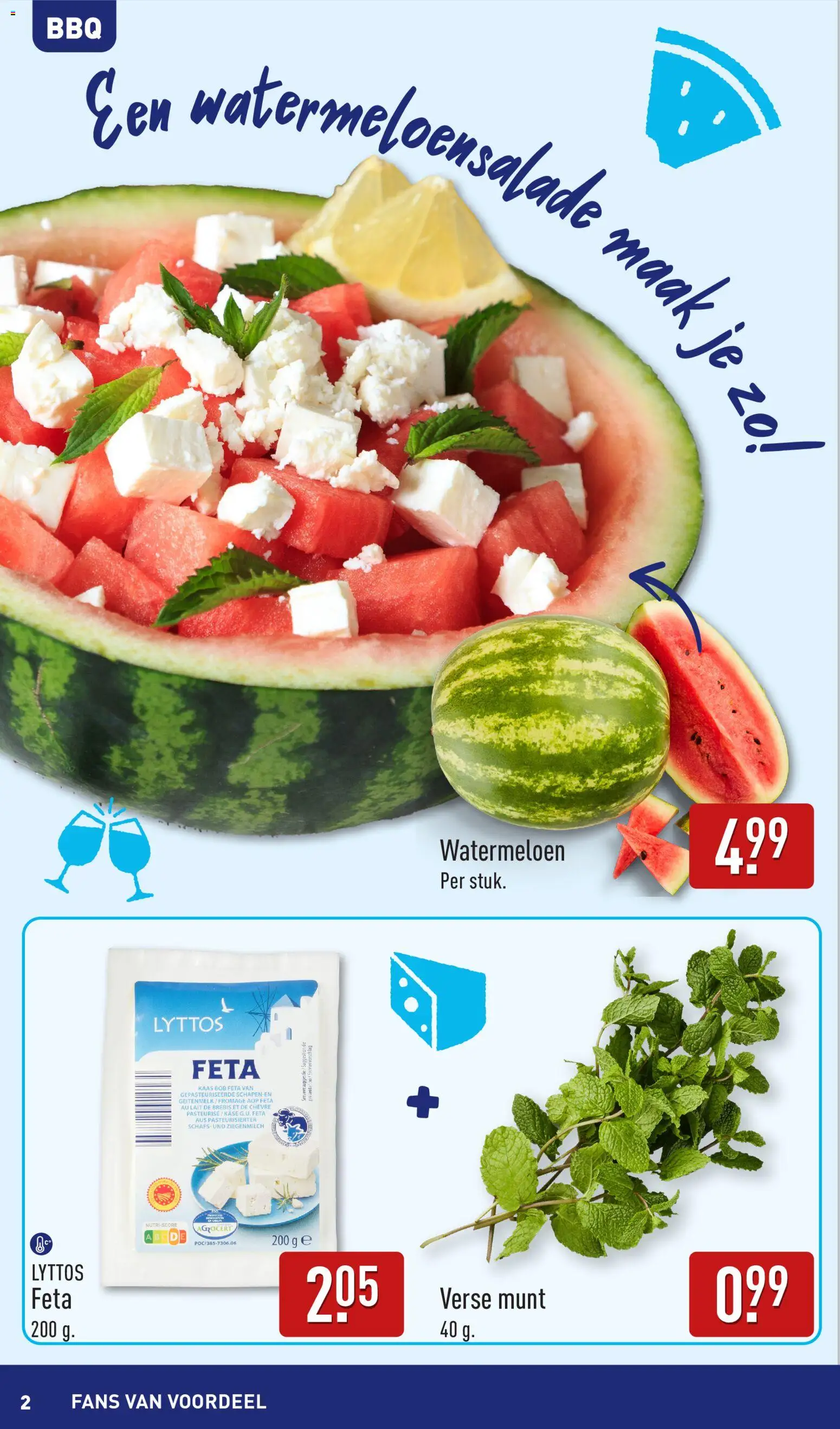 {H1} | Pagina: 2 | Producten: Kaas, Munt, Feta, Watermeloen