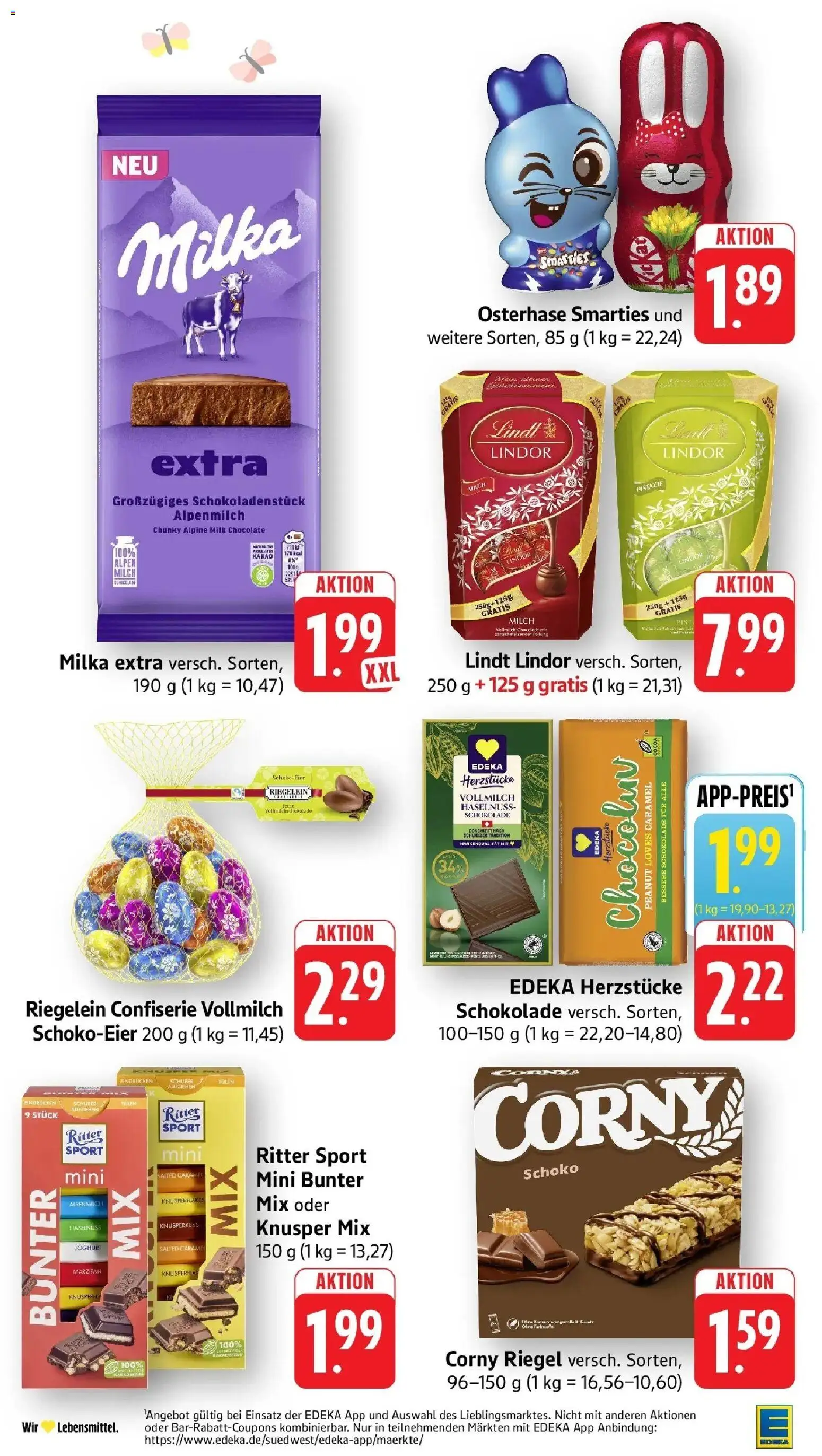 Edeka prospekt Bitburg	 – gültig ab 23.03.2026 | Seite: 26 | Produkte: Corny riegel, Schokolade, Smarties, Milka