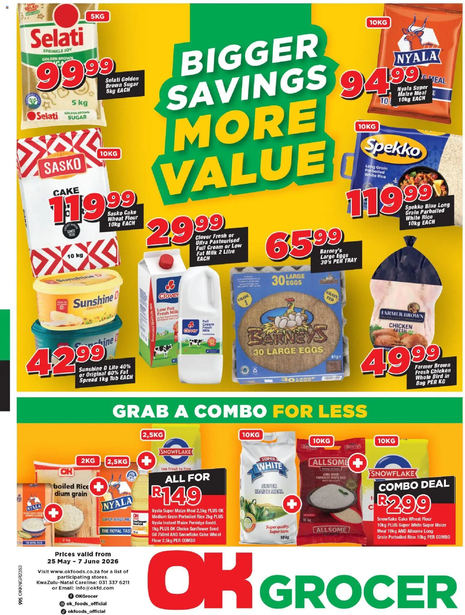 New OK Foods catalogue – valid from 25.05.2026 | Page: 1 | Products: Cake, Shelf, Maize meal, Milk