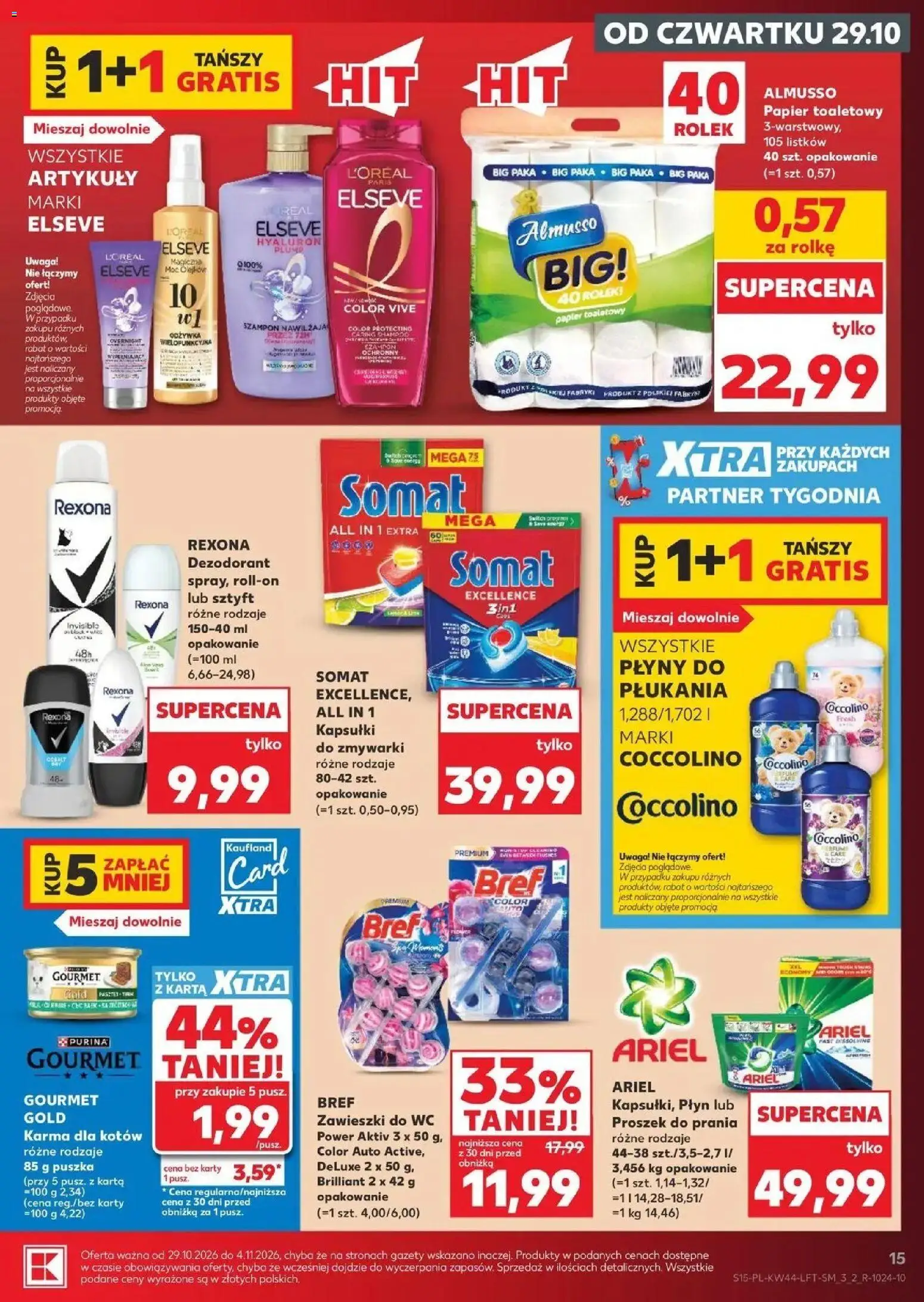 Kaufland aktualna gazetka od 29.10.2026 - od jutra PDF | Strona: 15 | Produkty: Karta, Kapsułki, Proszek, Kapsułki do zmywarki