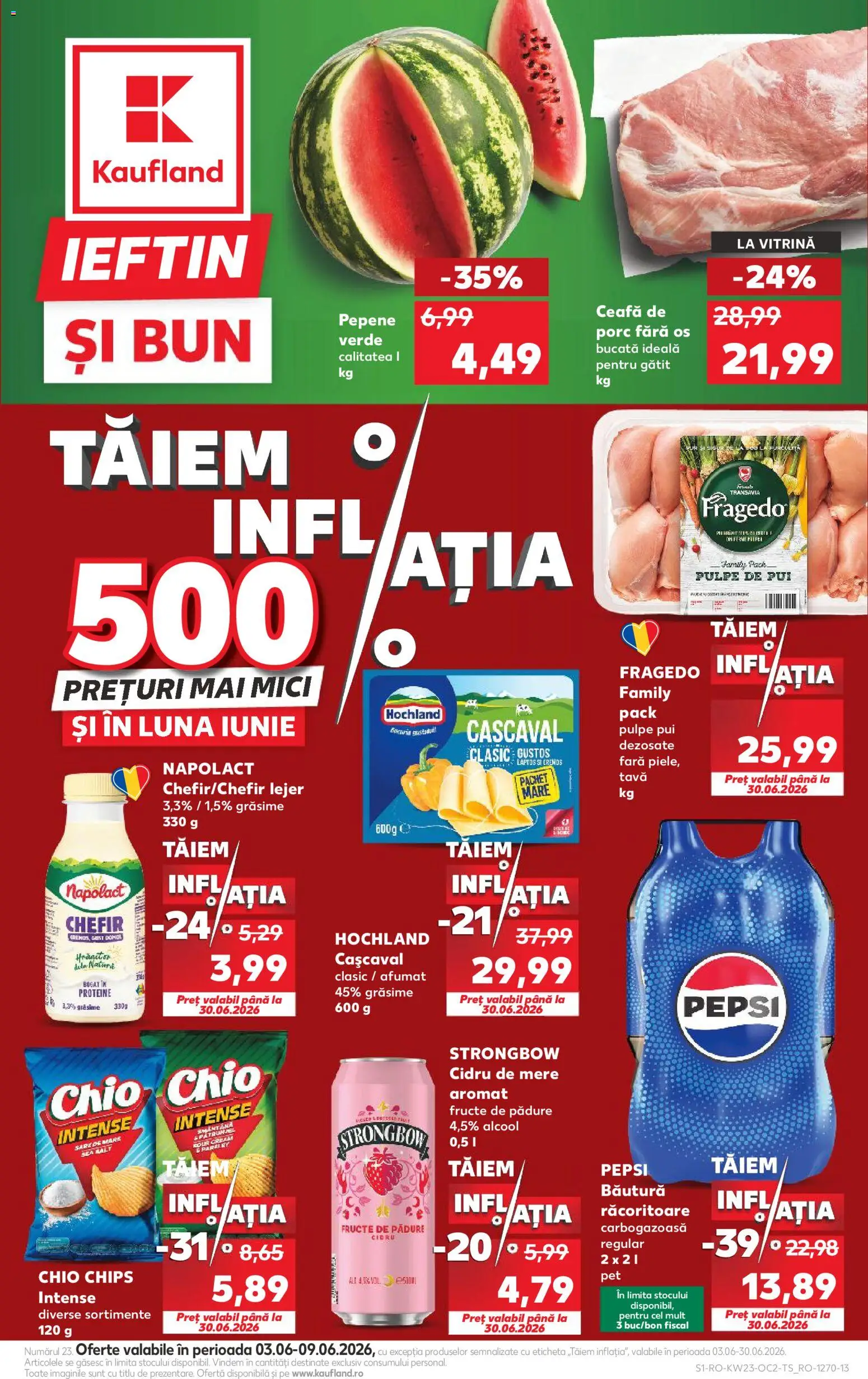 Kaufland RO akciós ujság - amely érvényes a következő dátumtól: 03.06.2026 | Oldal: 1 | Termékek: Chips, Pepsi
