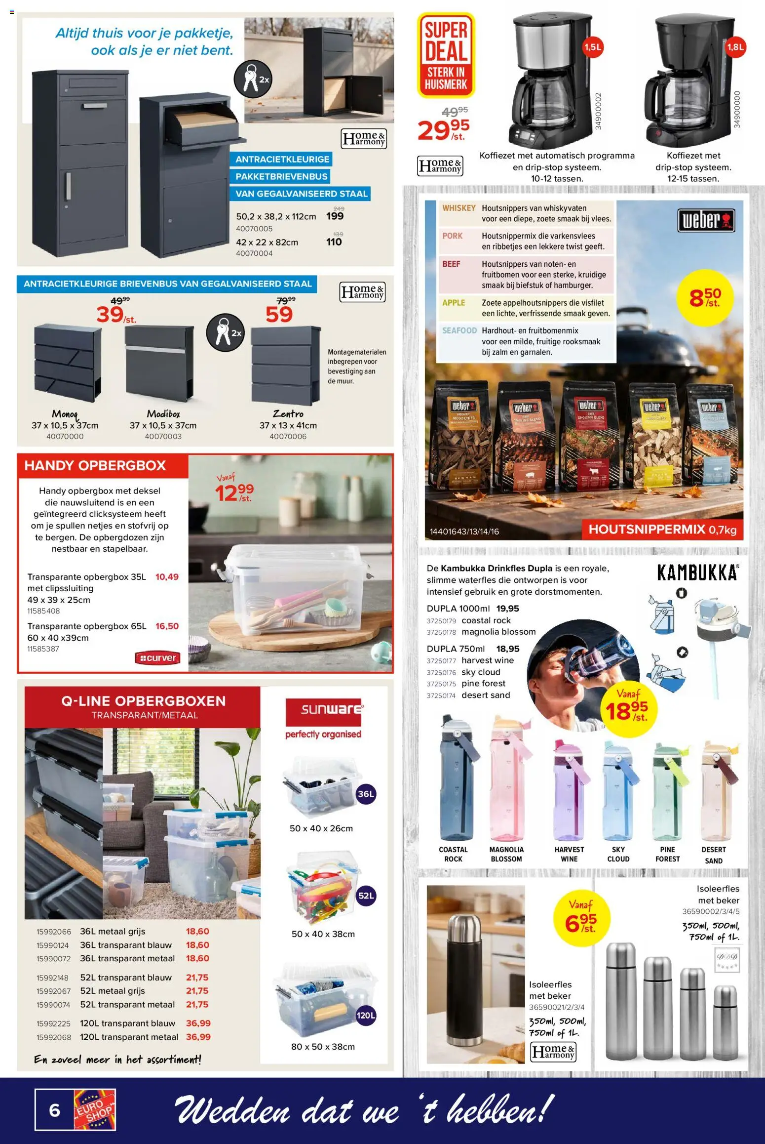 {H1} | Pagina: 6 | Producten: Waterfles, Biefstuk, Visfilet, Beker