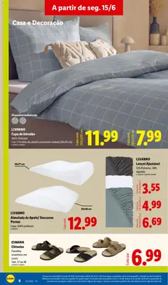 Pré-visualização LIVARNO Lençol Ajustável, 52% Poliéster, 48% algodão válido de 15.06.2026 | Página: 6 | Produtos: Chinelos, Algodão, Lençol, Almofada