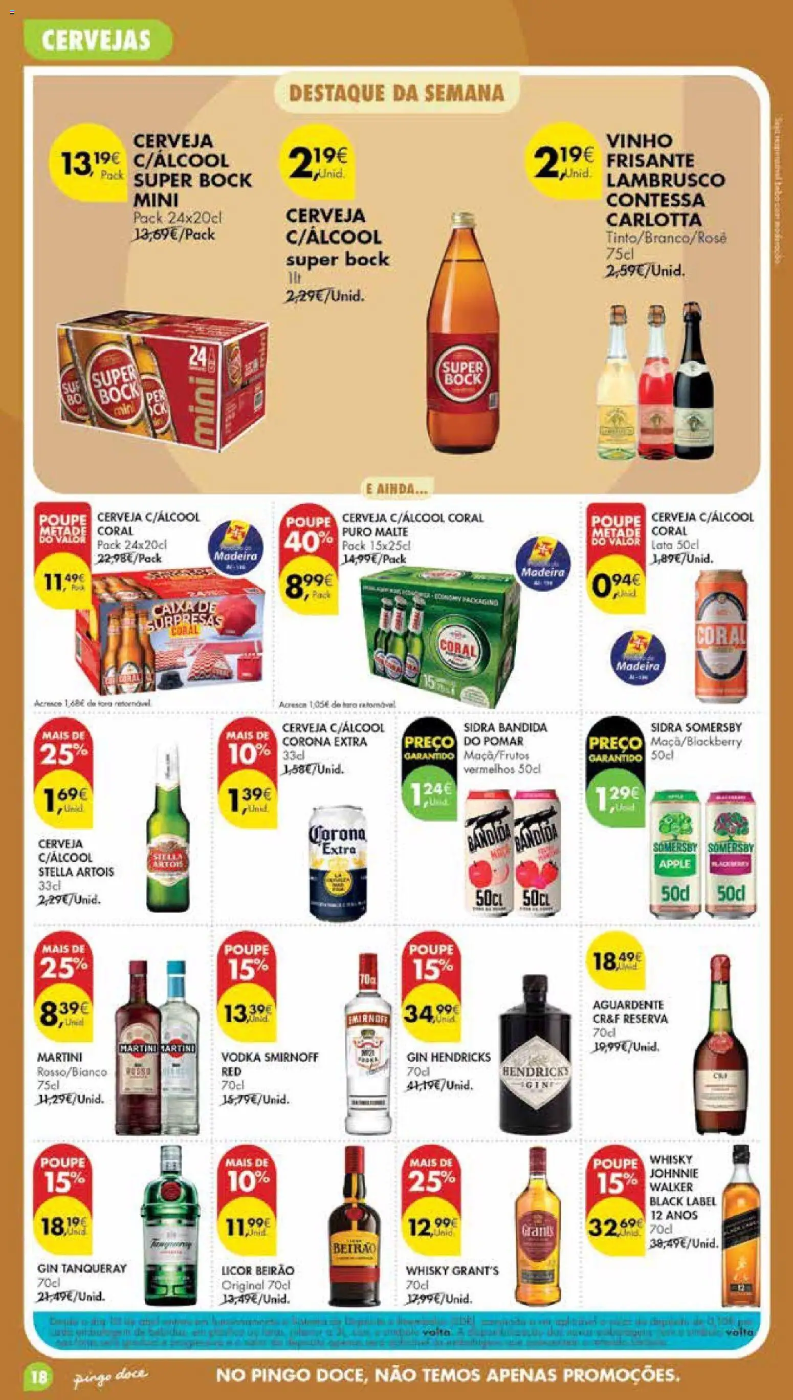 Pingo Doce Poupe Esta Semana Madeira │ válido de 25/08/2026 | Página: 18 | Produtos: Whisky Grant's, Caixa, Cerveja, Gin