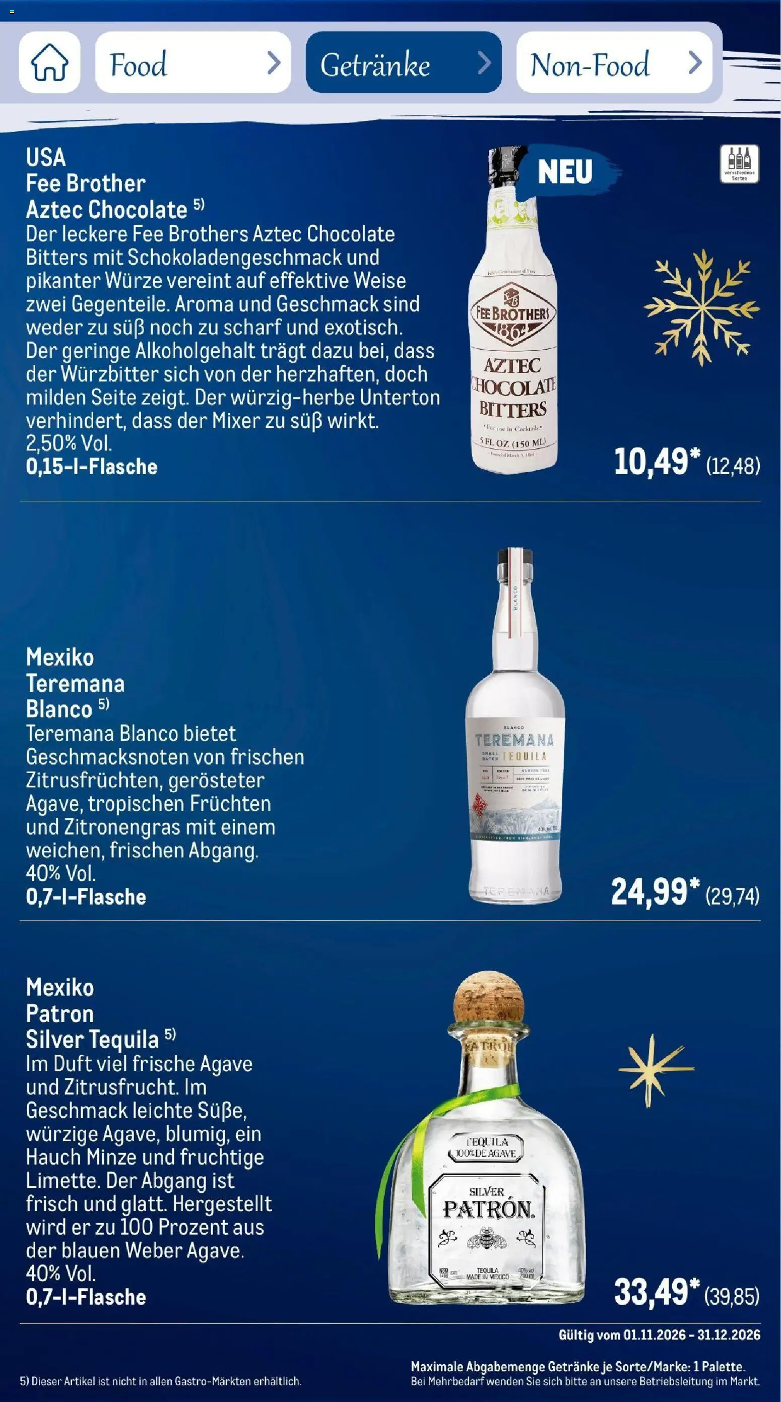 Metro Saisonkatalog Festtage voller Genuss – gültig ab 01.11.2026 | Seite: 83 | Produkte: Mixer, Zitronengras, Duft, Tequila